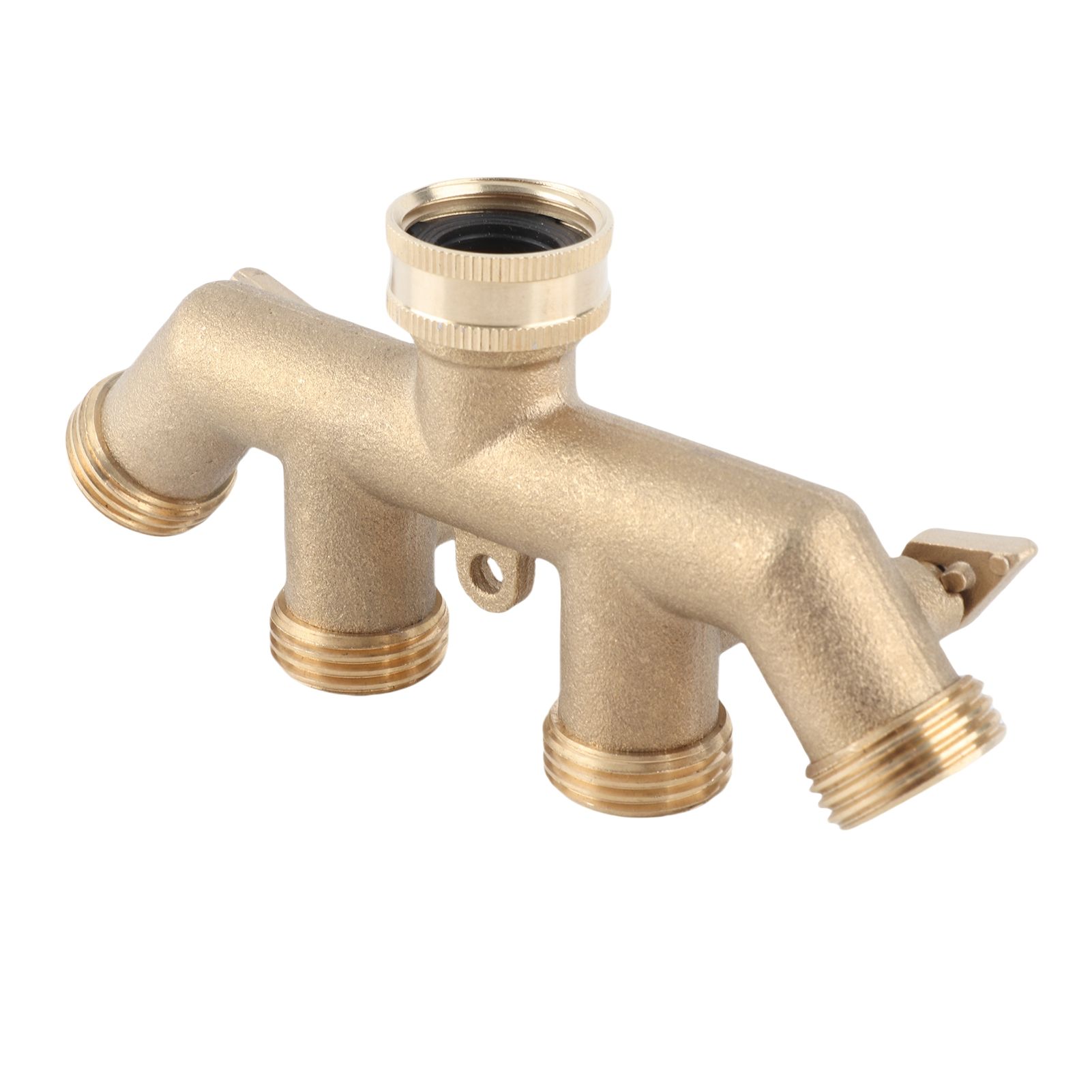 G3/4 Brass 4‑Way Garden Hose Splitter Ball Valve Hose Adapter Water Faucet view 9