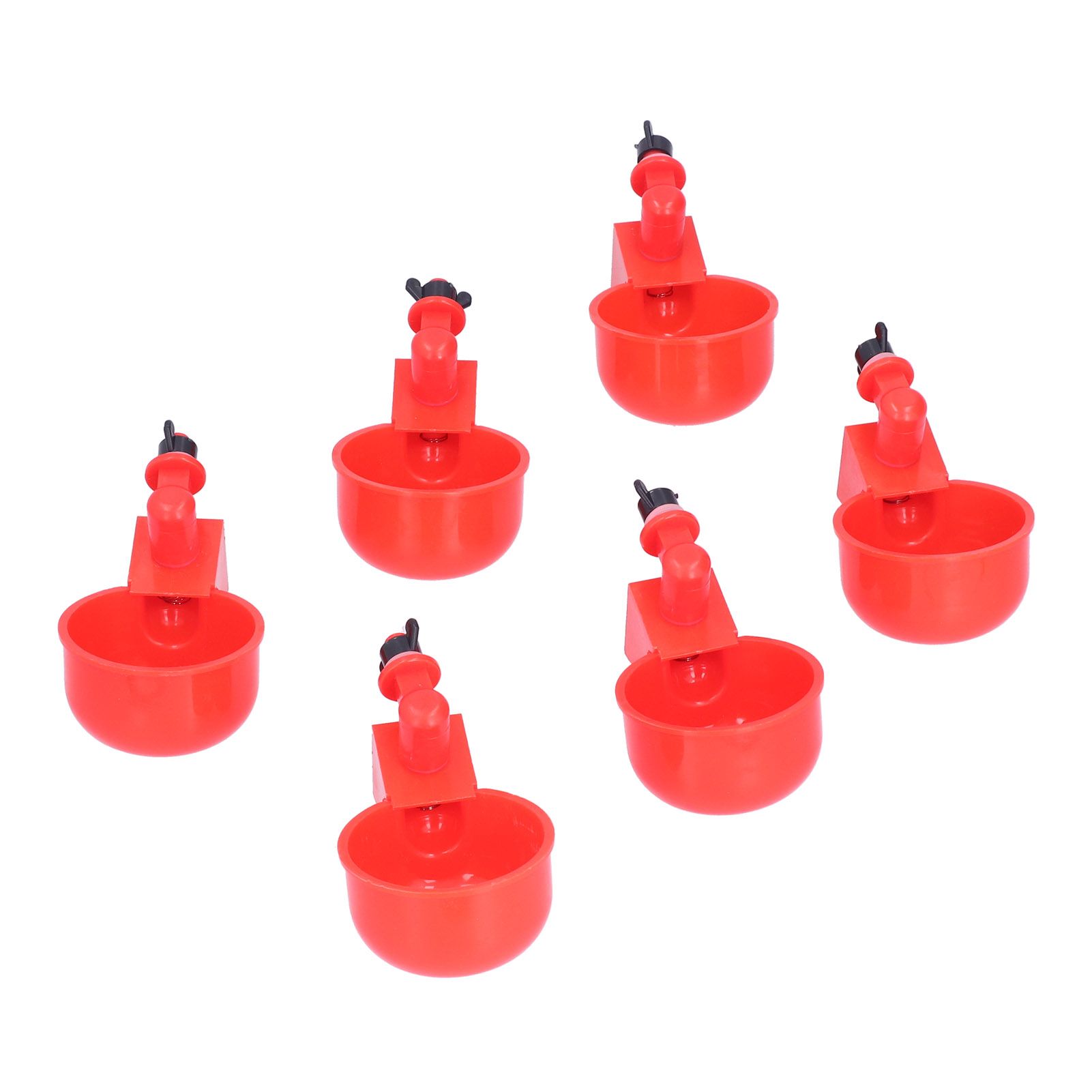 6PCS Chicken Water Cups 1/8in Portable Bowl Type Stainless Steel Spring view 3