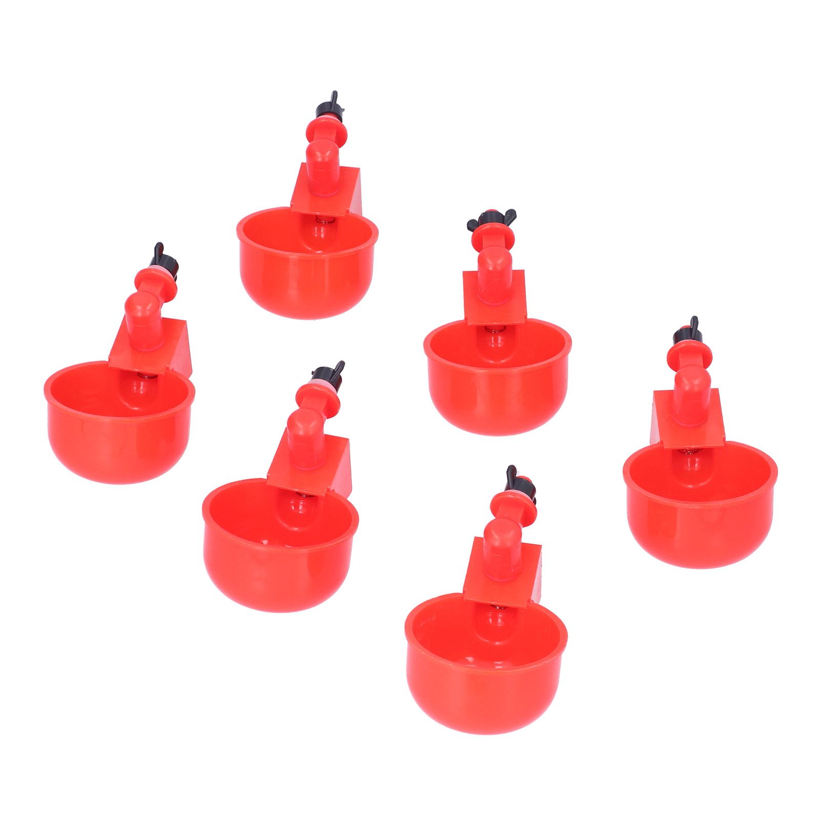 6PCS Chicken Water Cups 1/8in Portable Bowl Type Stainless Steel Spring view 6