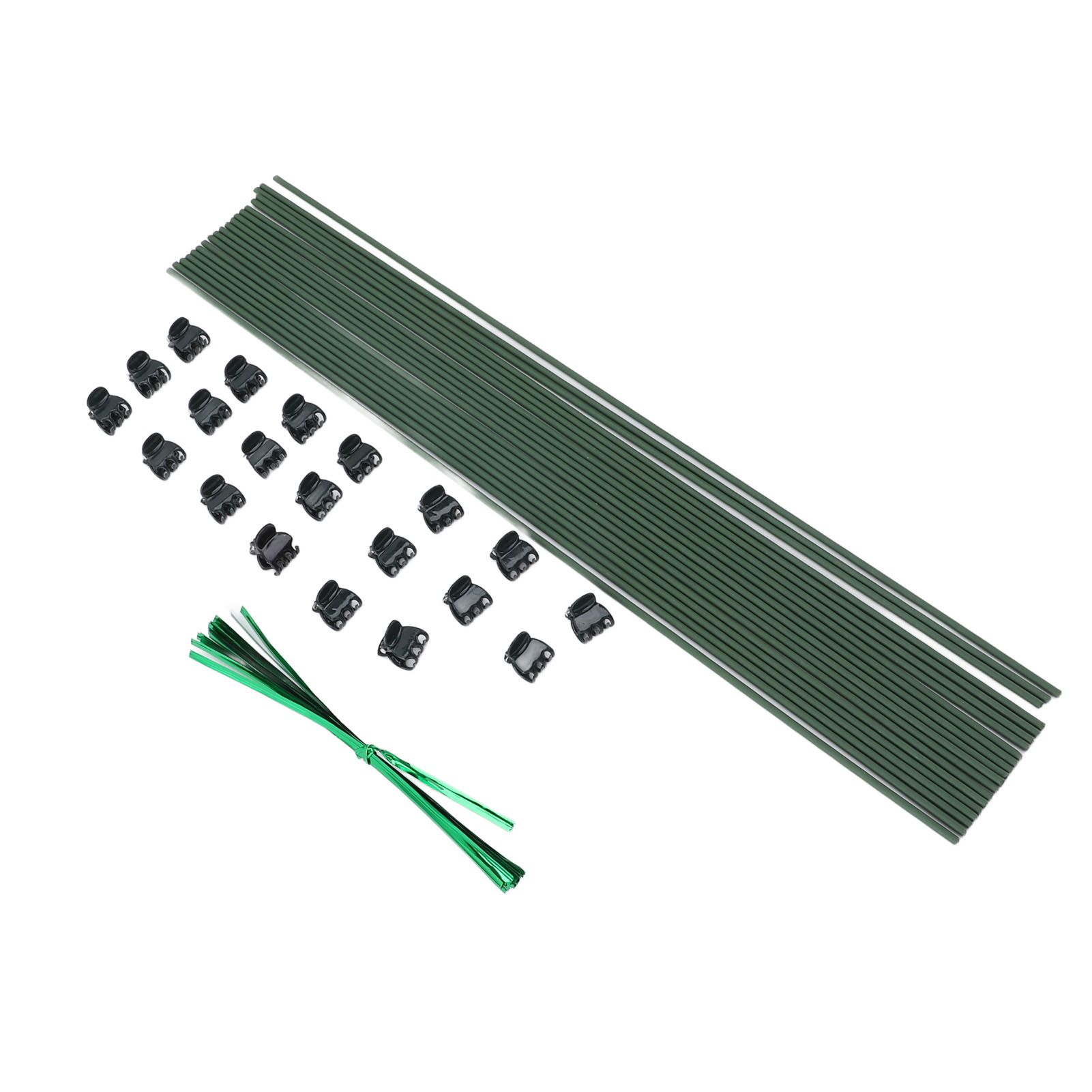40pcs Plant Stake Stainless Steel Green Coating Stable Bendable Plant Support