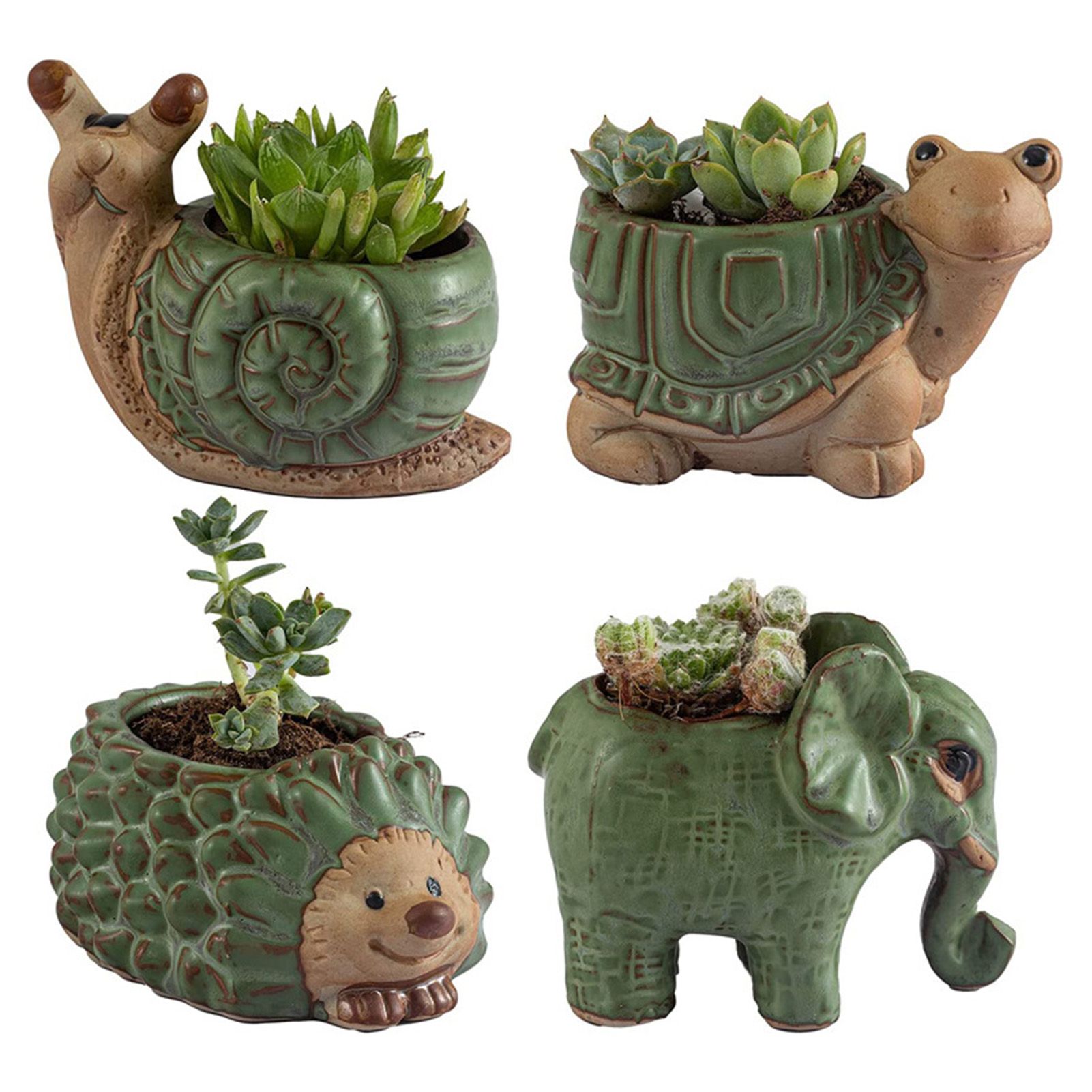 Ceramic Succulent Pot Cartoon Animal Planter Pot for Desk Home Decor view 2