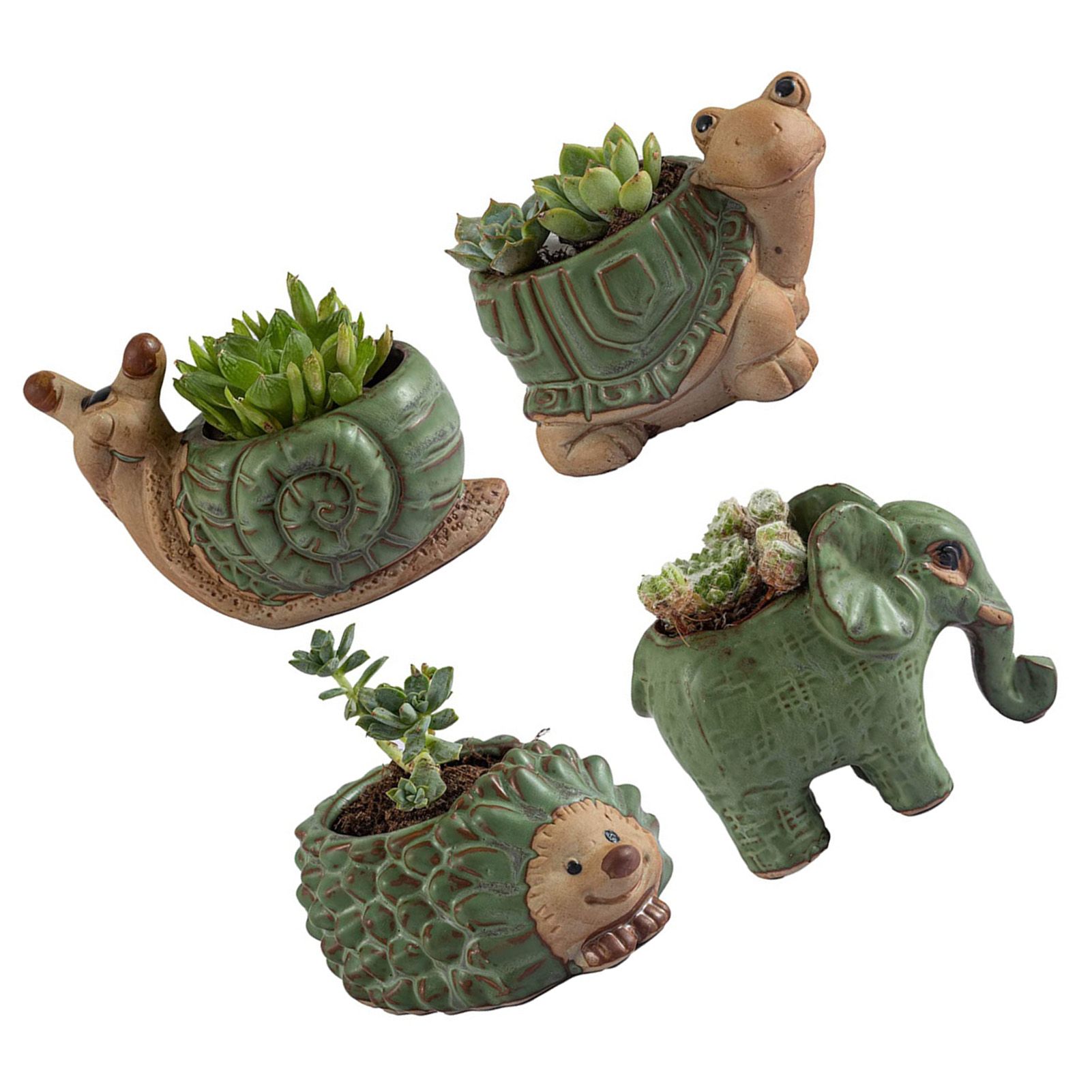 Ceramic Succulent Pot Cartoon Animal Planter Pot for Desk Home Decor view 3