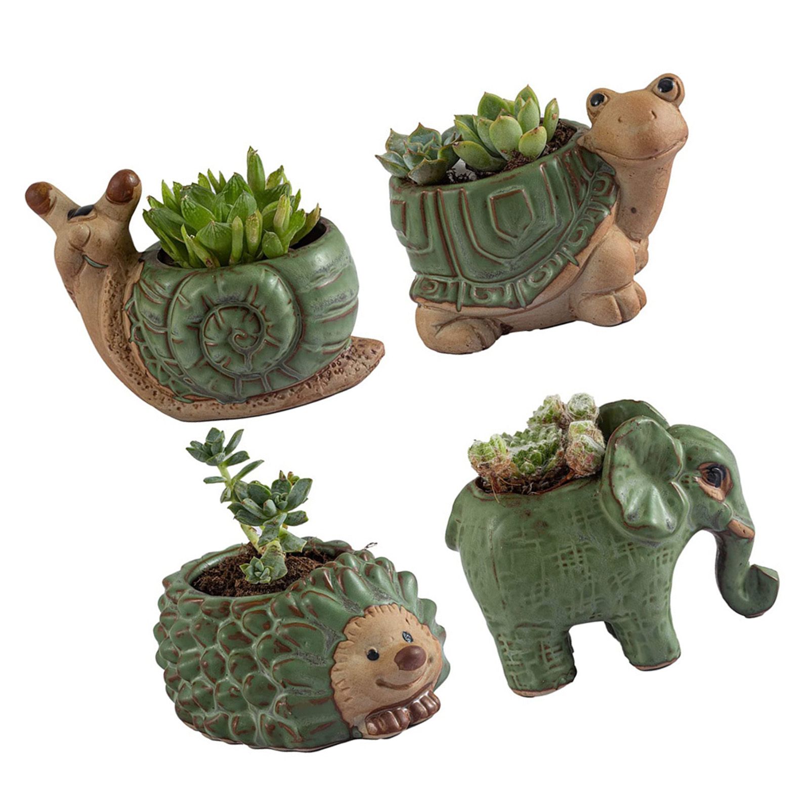 Ceramic Succulent Pot Cartoon Animal Planter Pot for Desk Home Decor view 4