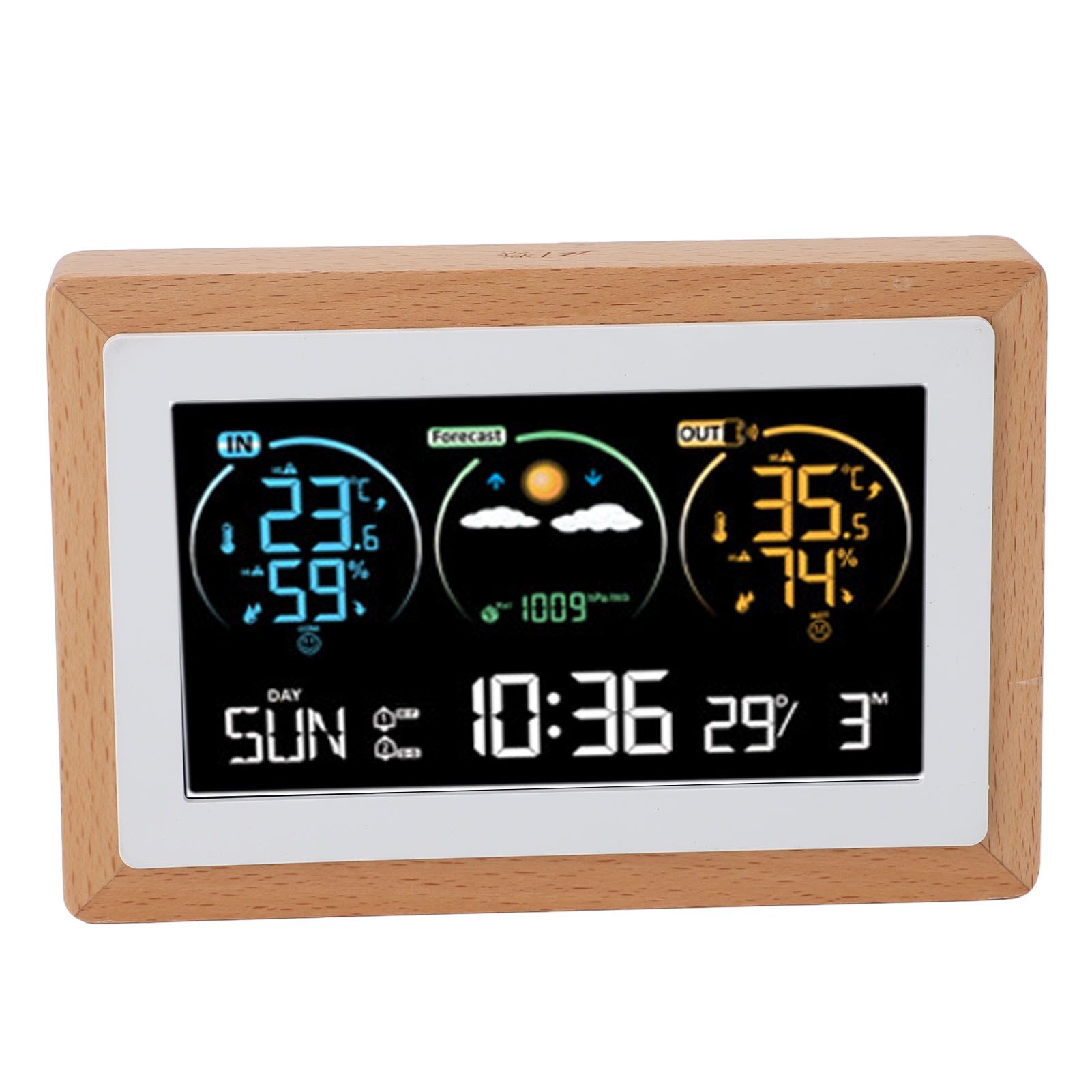 Cordless Weather Clock Color Screen Weather Forecast Temperature Humidity