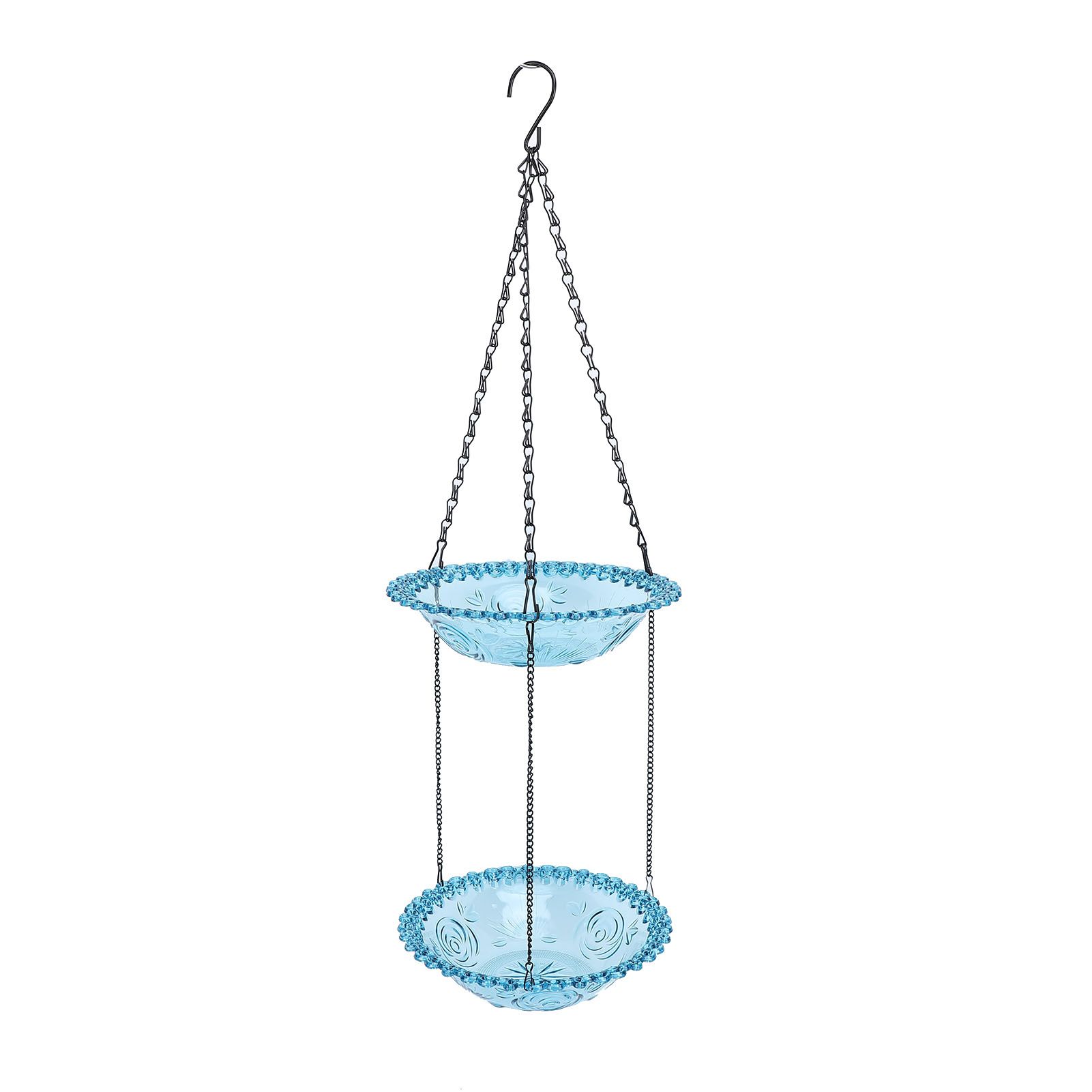 Hanging Birdbath Bird Feeder Double Layers Innovative Large Space Solar view 10