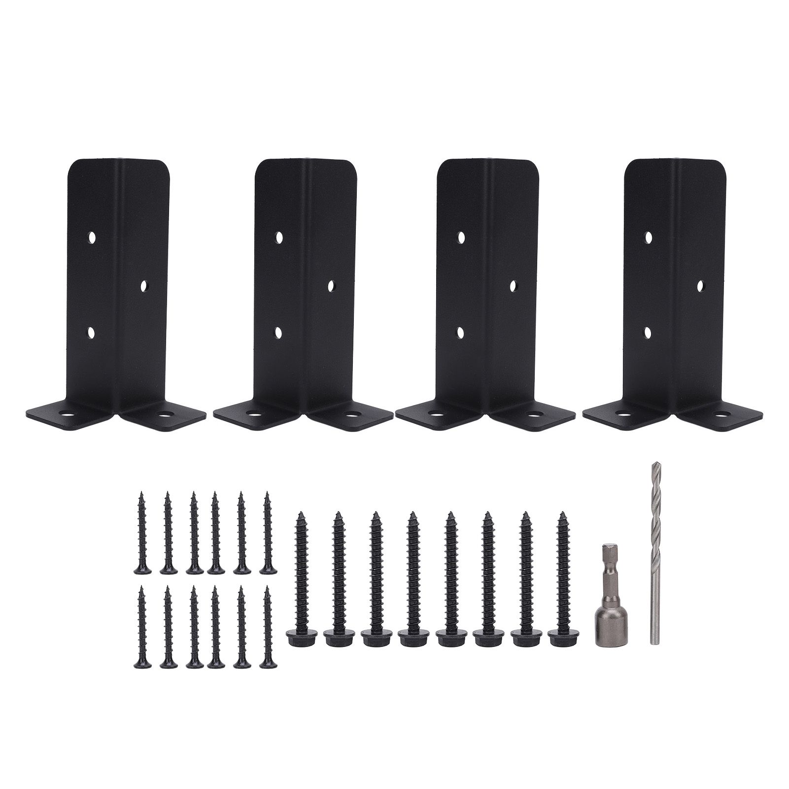 4 Sets Post Anchor Brackets Metal Base Bracket Mounting Kit for Deck Support view 3