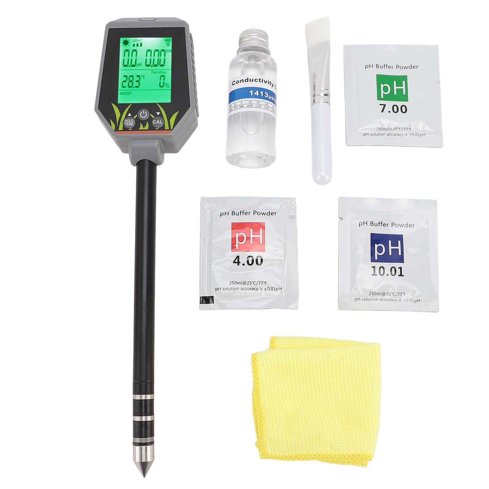 6 in 1 Soil PH Meter Kit PH EC Light Fertility Humidity Temperature Soil view 3