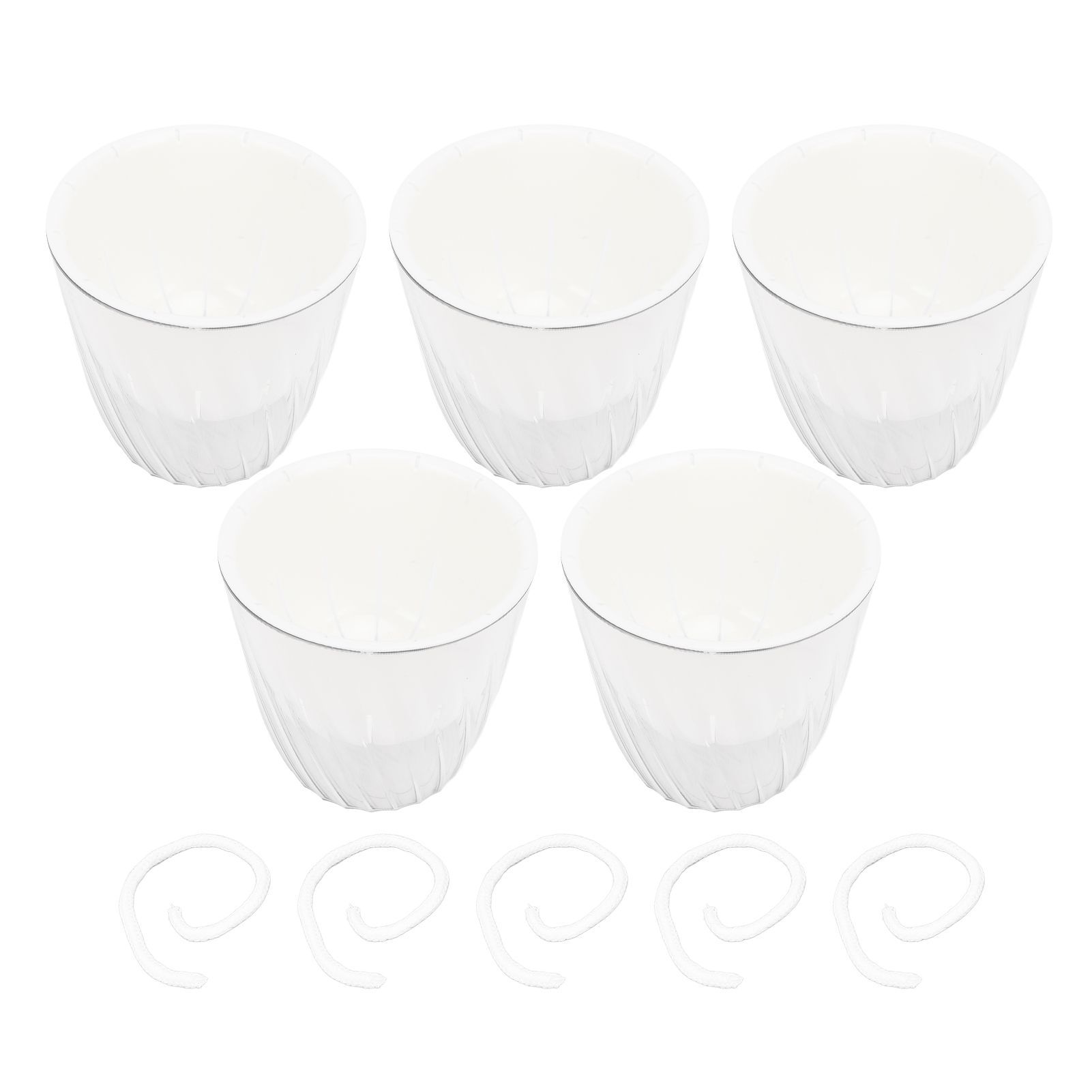 5PCS Self Watering Plant Pots PP PET Decorative Small Flower Pot Planter with view 3
