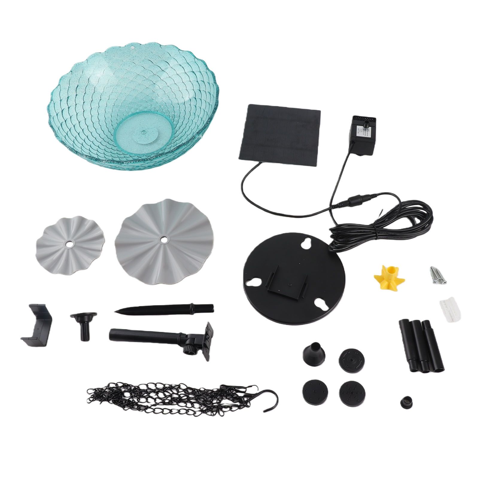 Solar Bird Bath Fountain Sturdy Plastics Hanging Bird Bath Bubbler Fountain view 3