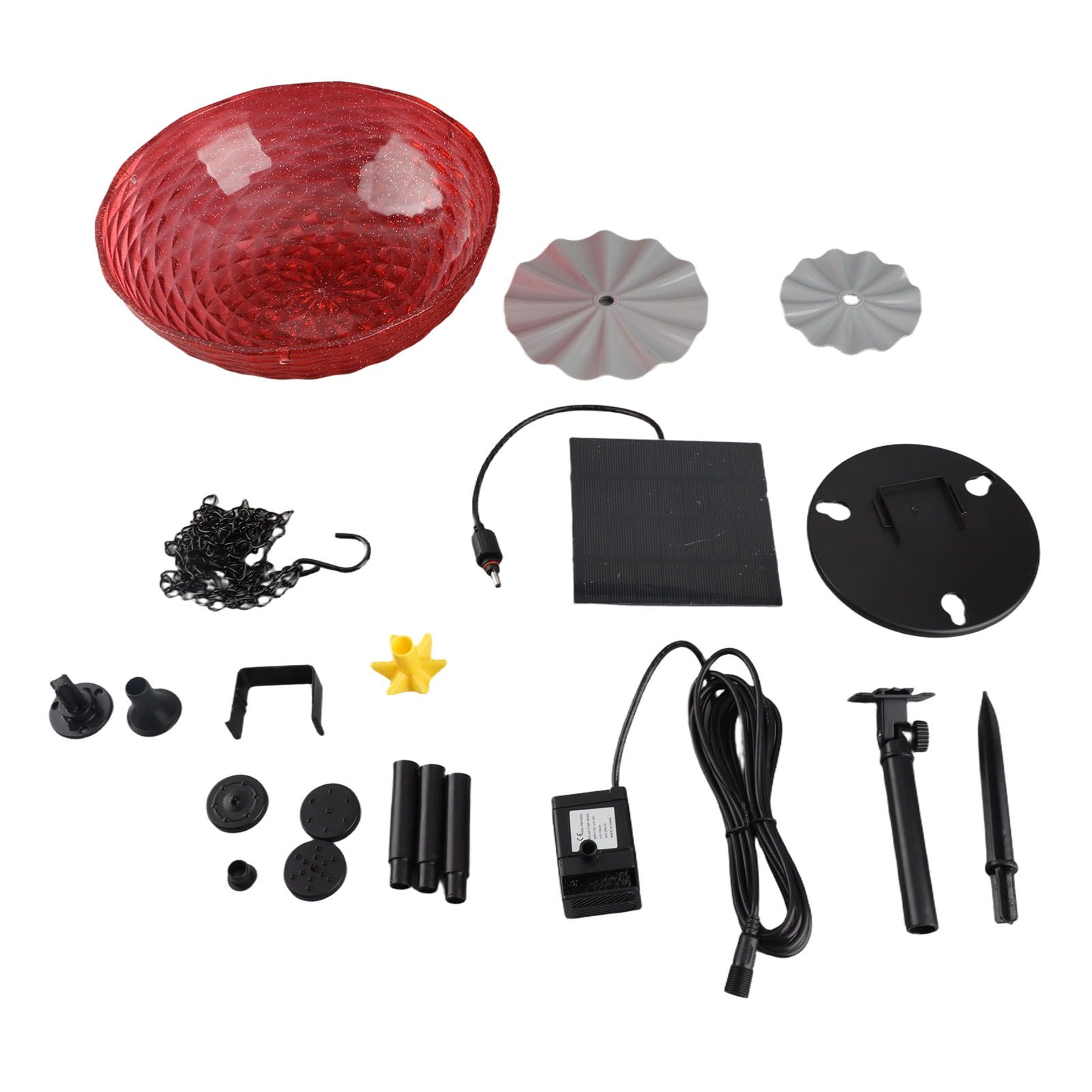 Solar Bird Bath Fountain Sturdy Plastics Hanging Bird Bath Bubbler Fountain view 3