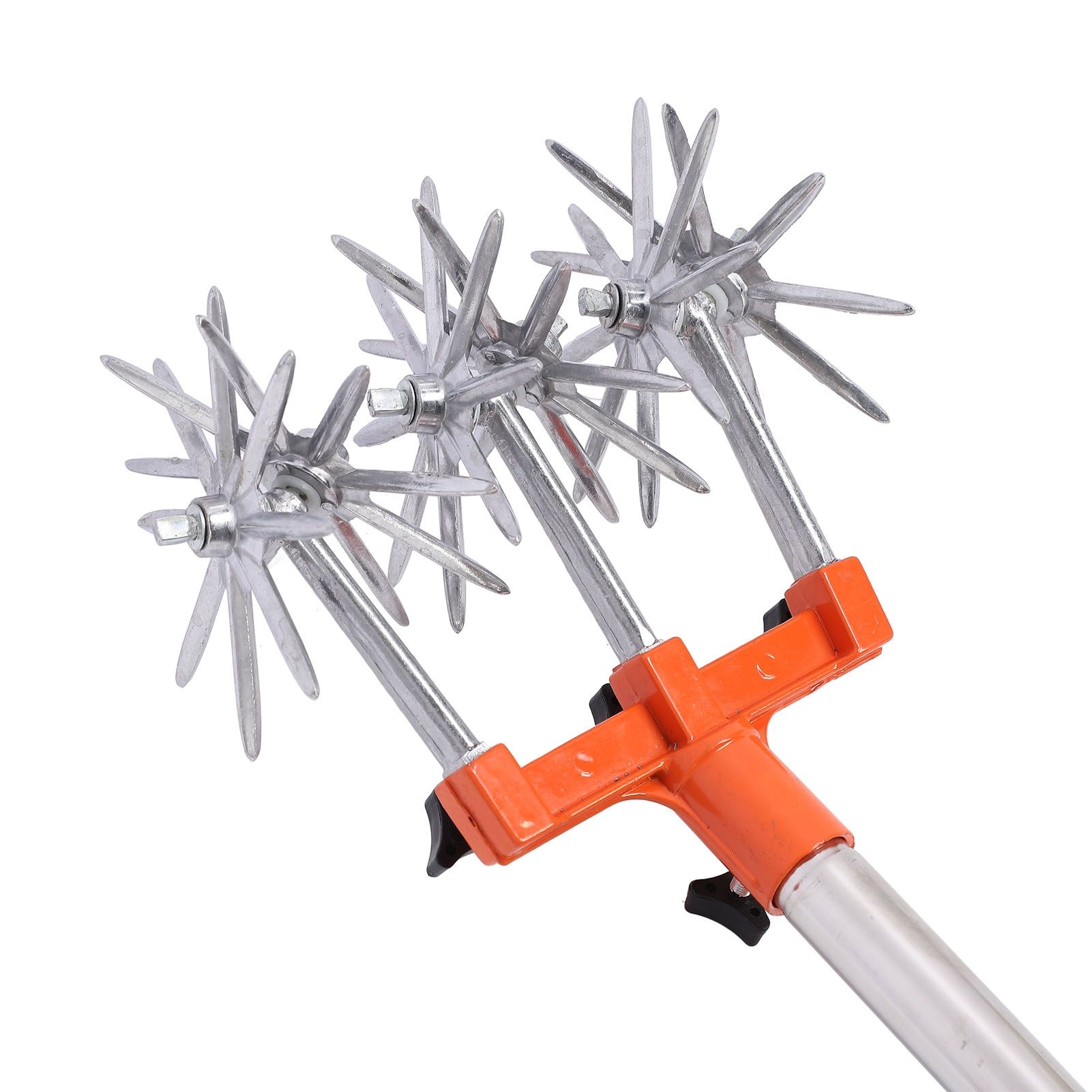 Manual Rotary Cultivator Tool Stainless Steel Teeth Adjustable Handle Garden view 7