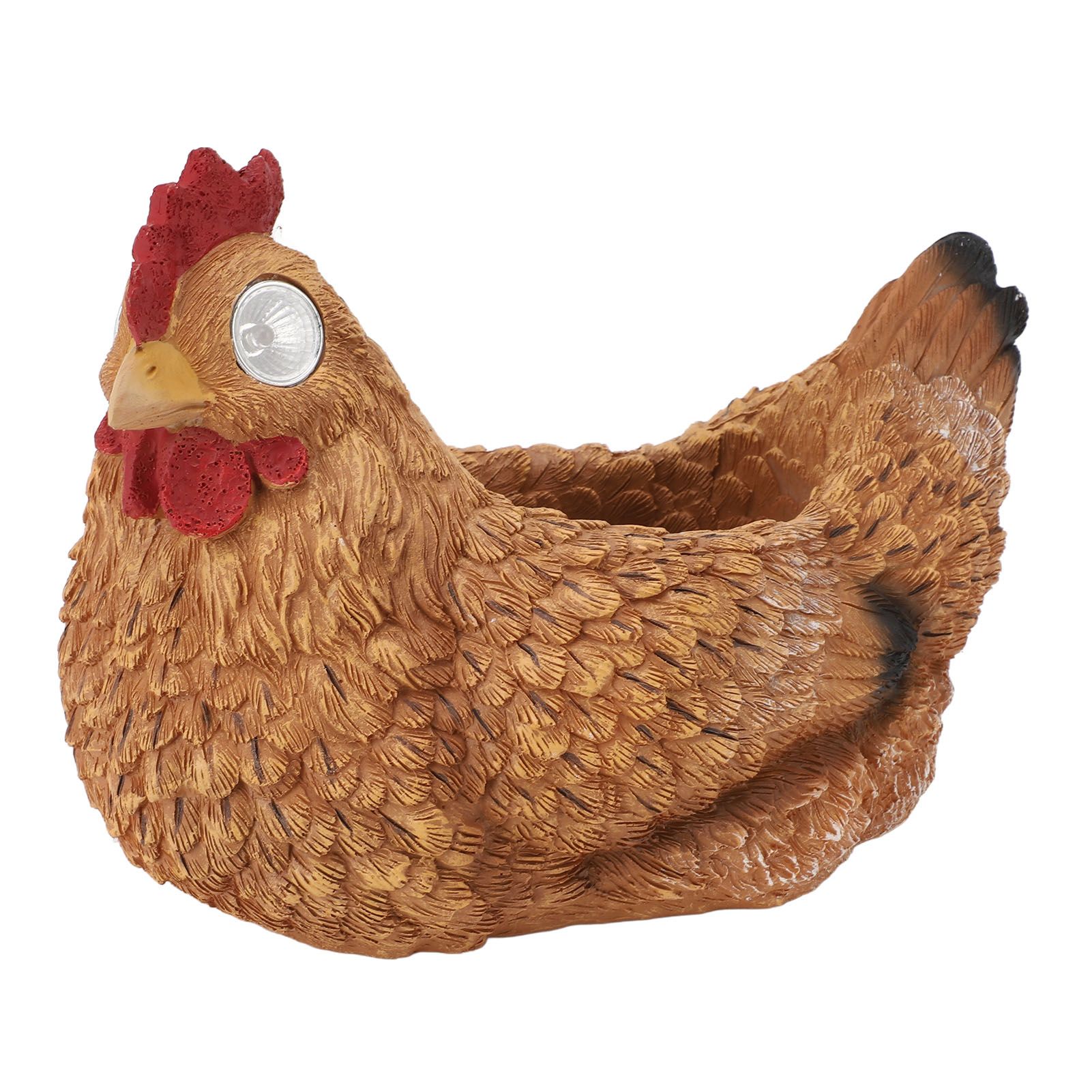 Flower Pot Hen Shape Resin Succulent Pot with Auto Light Sensing Solar Light