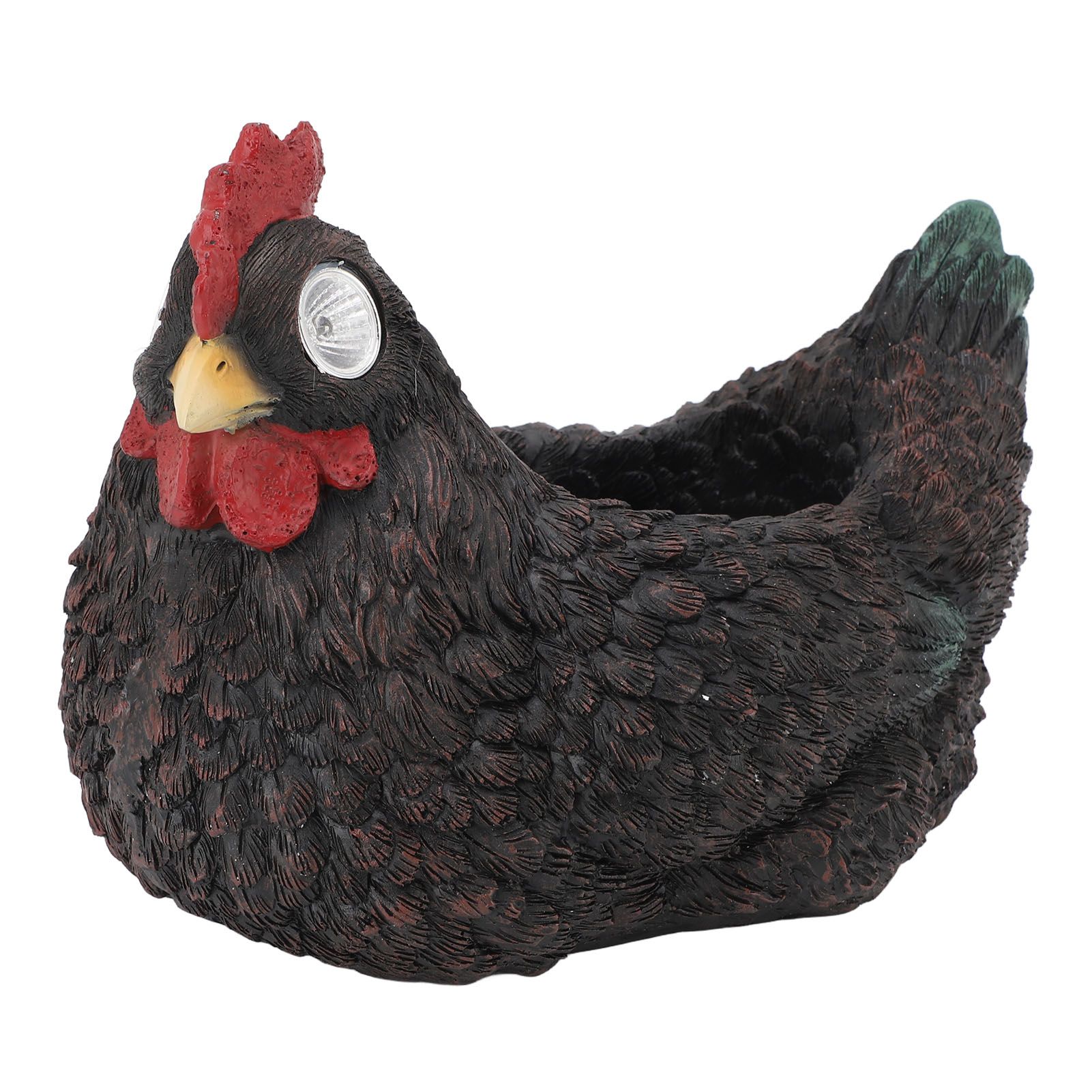 Flower Pot Hen Shape Resin Succulent Pot with Auto Light Sensing Solar Light