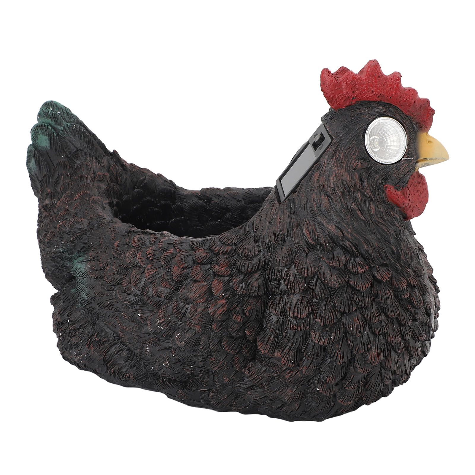 Flower Pot Hen Shape Resin Succulent Pot with Auto Light Sensing Solar Light view 4