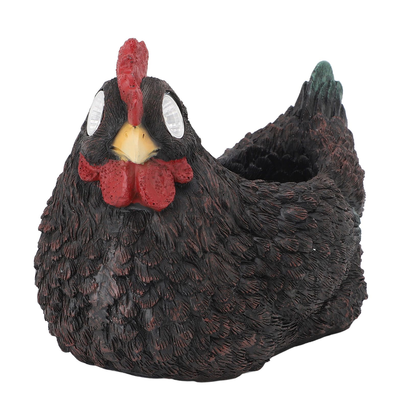 Flower Pot Hen Shape Resin Succulent Pot with Auto Light Sensing Solar Light view 11