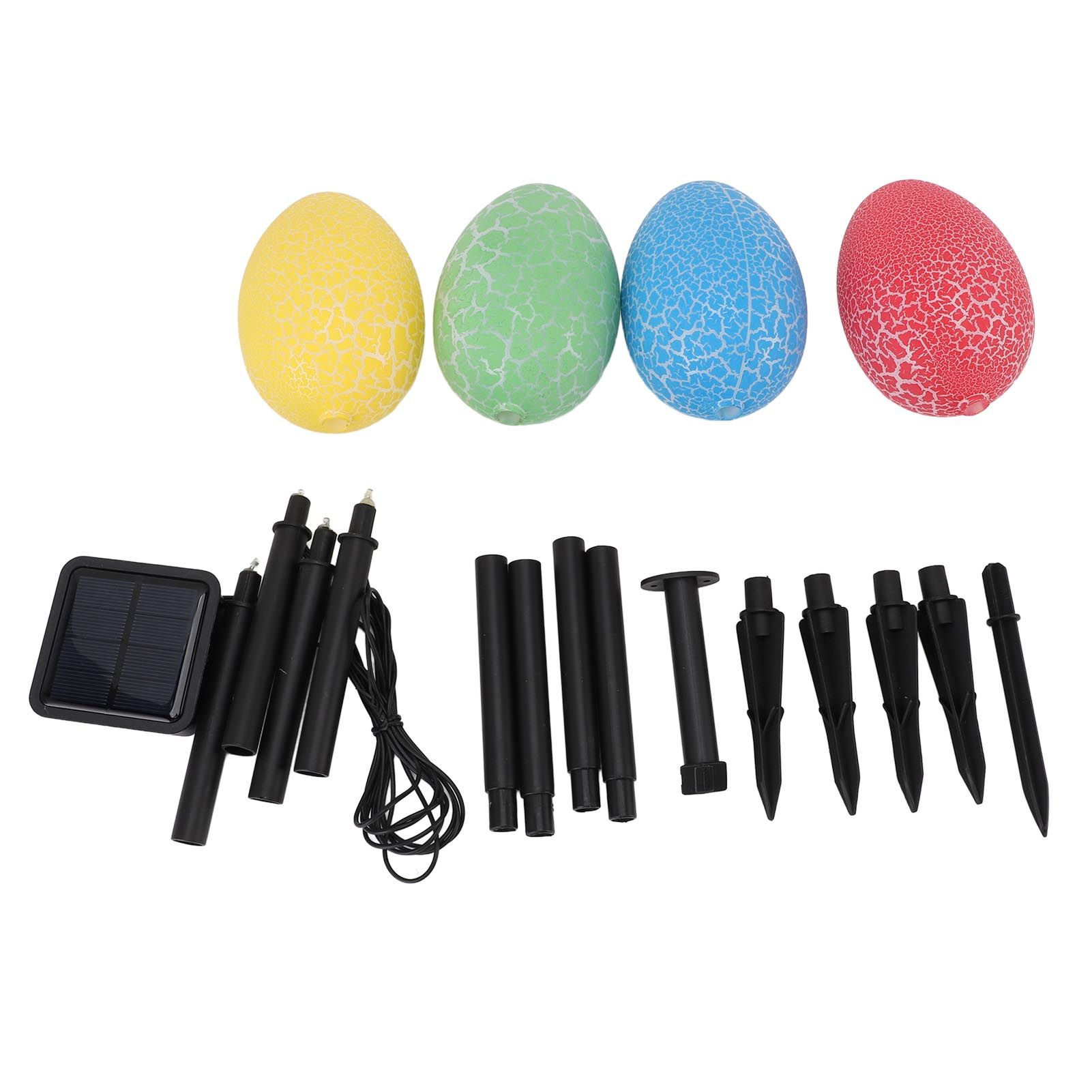 Colorful Egg Solar Light Cracked Eggs Ground Stake Decorative Light for view 3