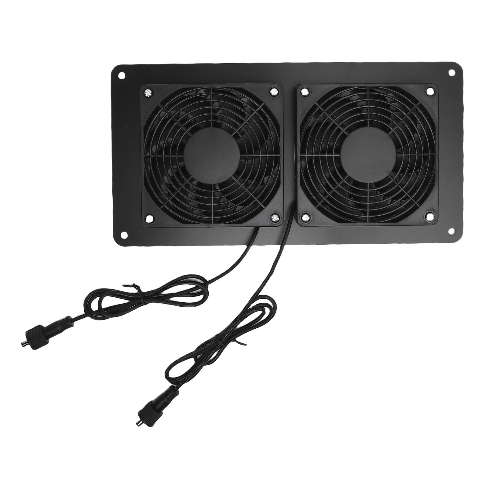 Solar Double Exhaust Fan 2200r/min Solar Powered Ventilation Fan for Chicken — image 1