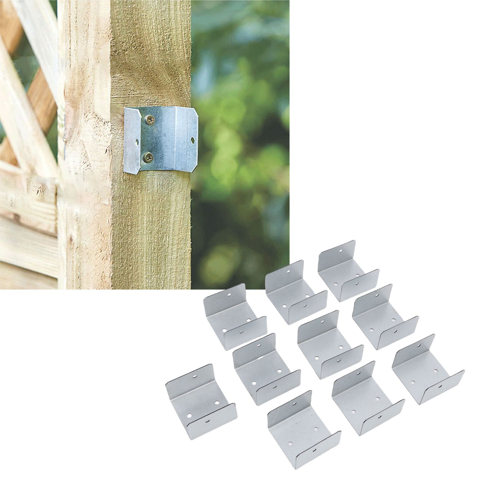 10pcs Timber Post Fasteners U Shape Galvanised Steel Anti Theft Anti Vibration view 12