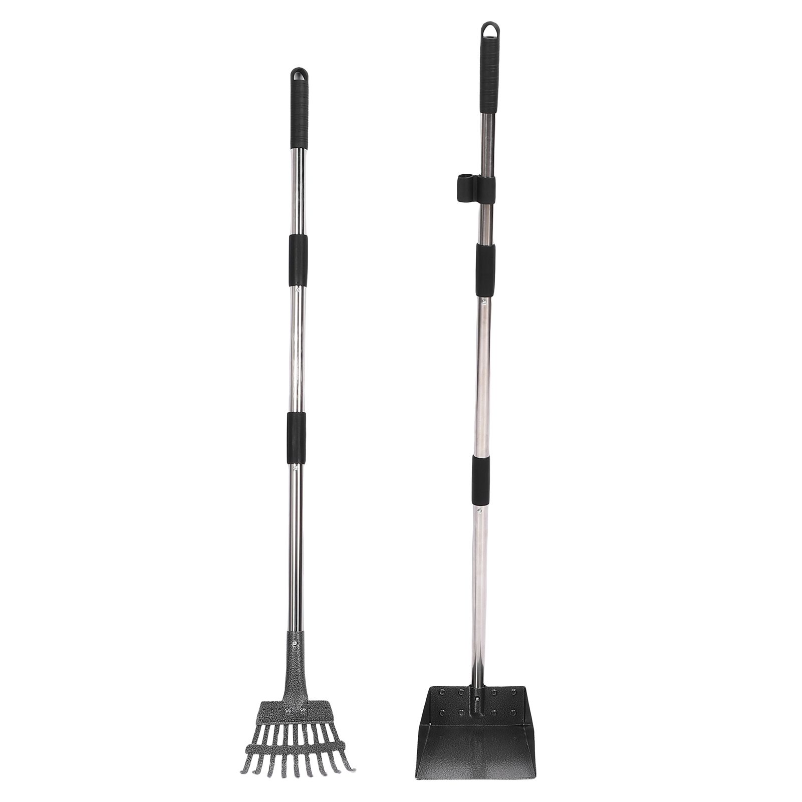 Chicken Poop Rake Scooper Kit 2 in 1 Ergonomic Design Adjustable Handle view 4