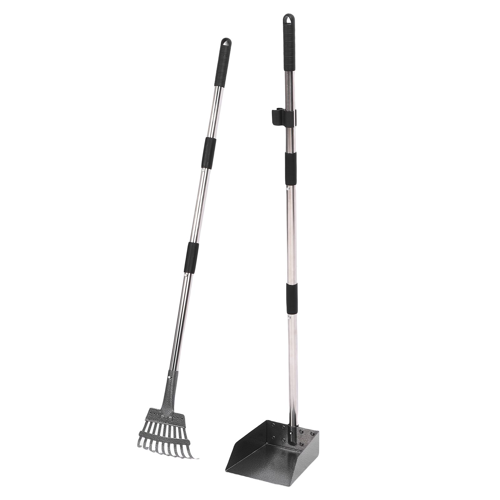 Chicken Poop Rake Scooper Kit 2 in 1 Ergonomic Design Adjustable Handle view 6