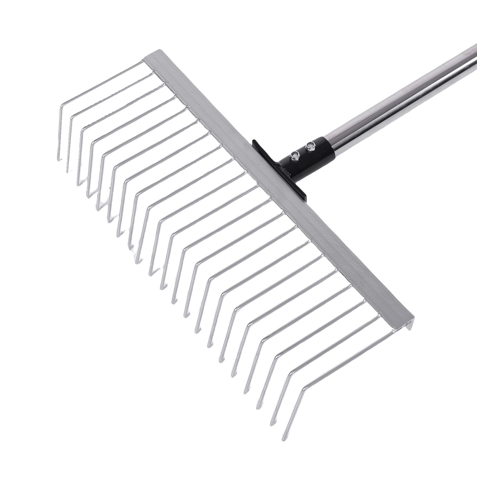 Bow Rake Garden Rake with Detachable Long Handle 21 Tines Garden Tool for view 2