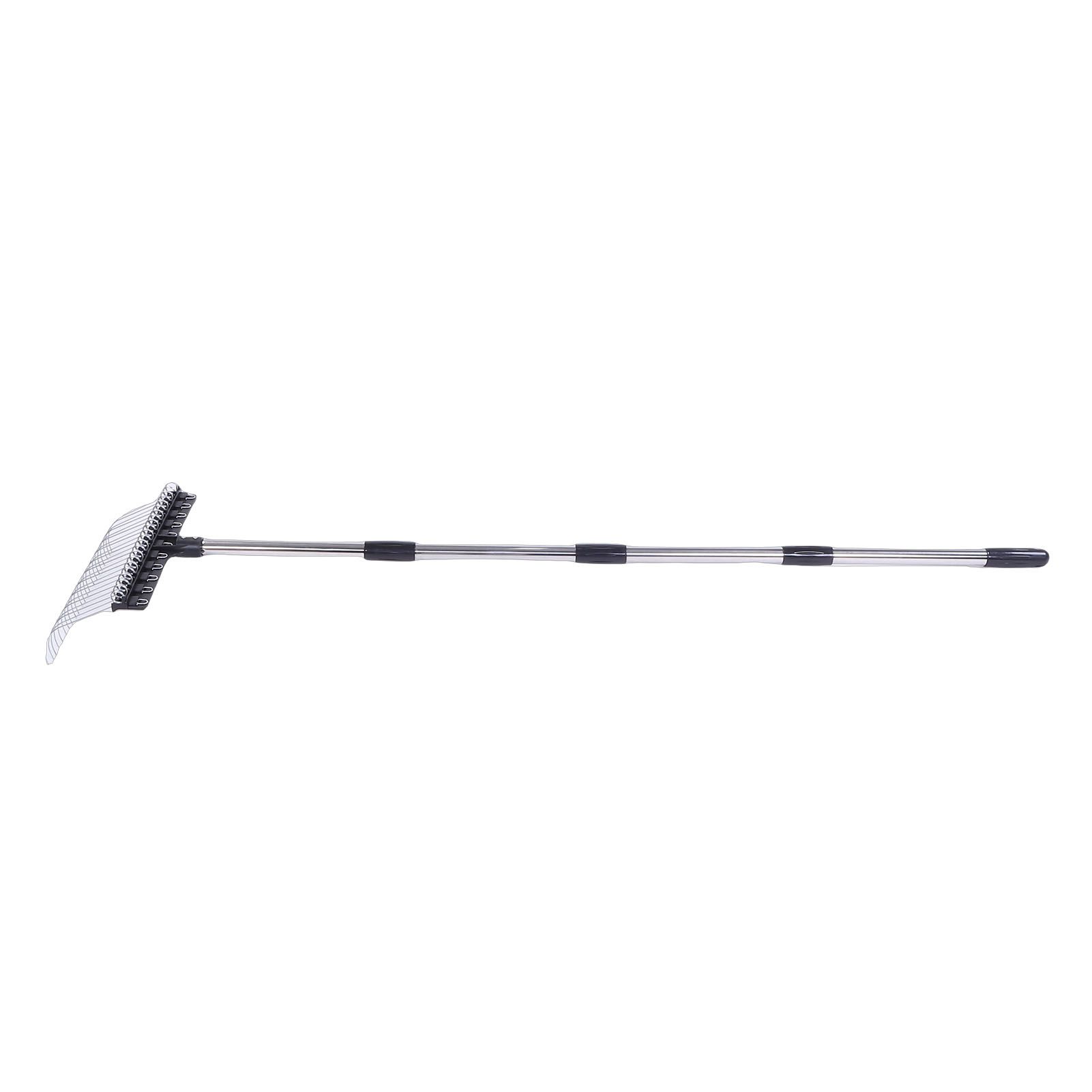 Rake for Leaves 22 Tines 16.3 Inch Wide Steel Wire Garden Rake with 5.2FT Long view 10