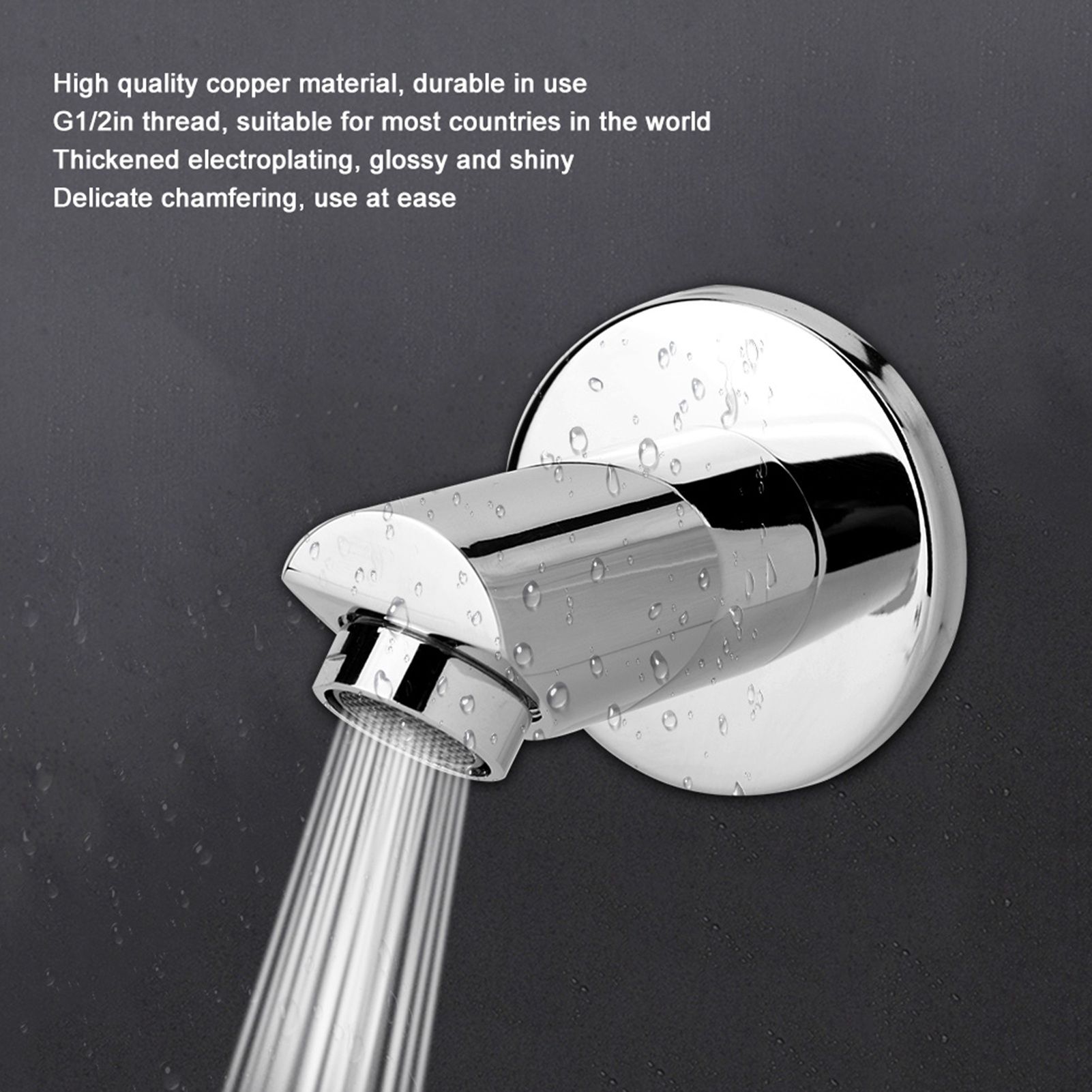 G1/2in Thread Copper Round Concealed Installation Shower Faucet Spout Shower view 8