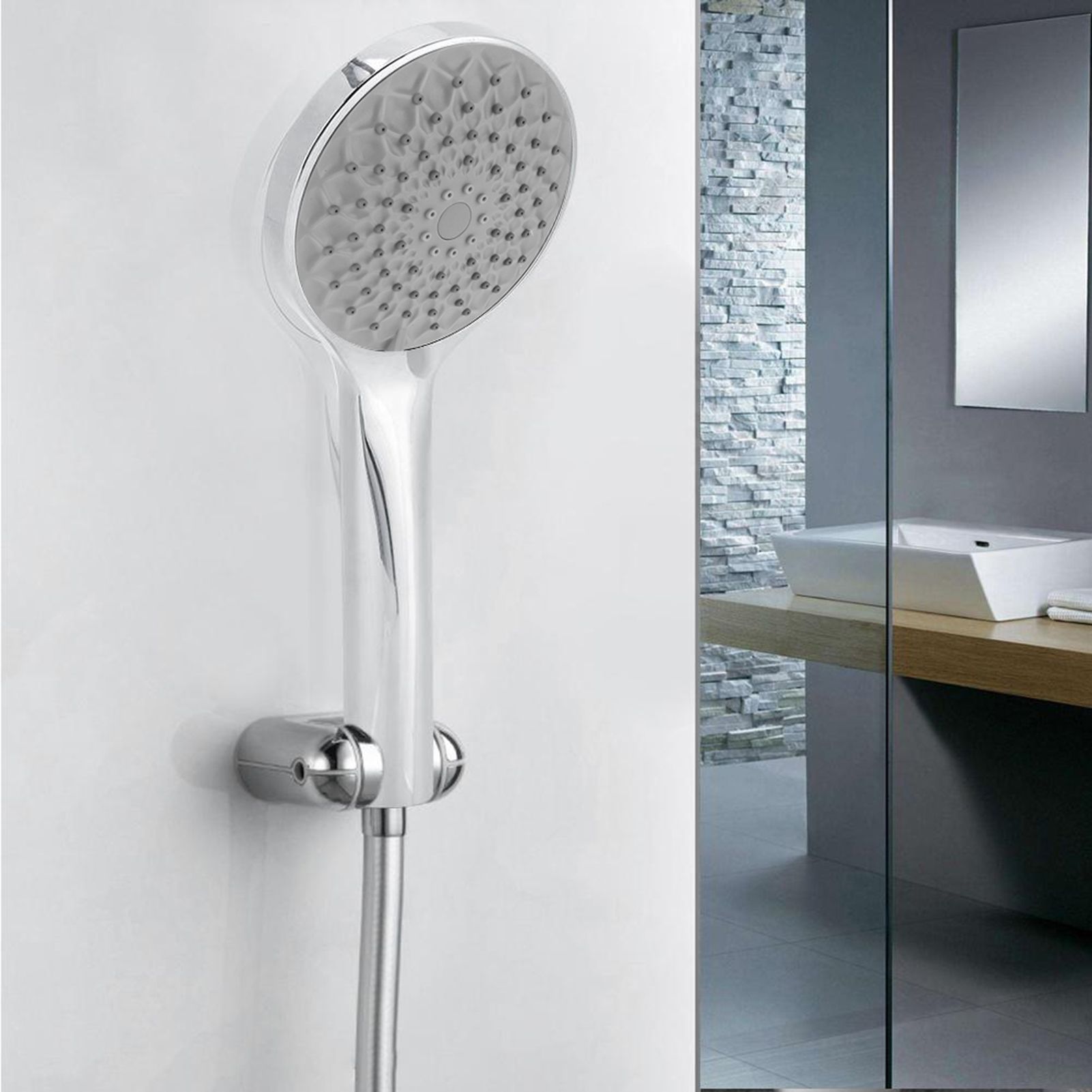 Electroplating 6 Functions Pressurized Shower Head Hand Shower Bathroom view 5