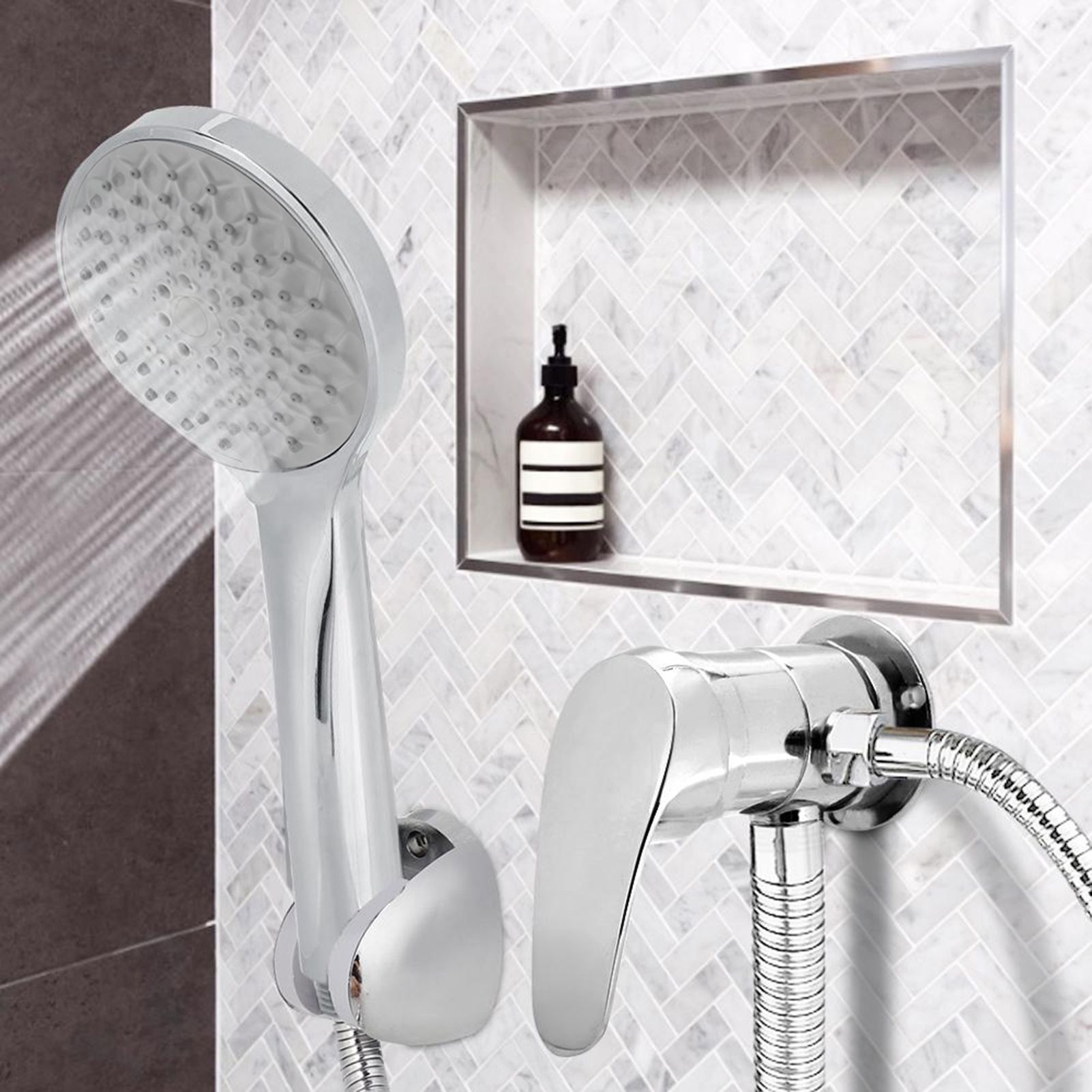 Electroplating 6 Functions Pressurized Shower Head Hand Shower Bathroom view 6