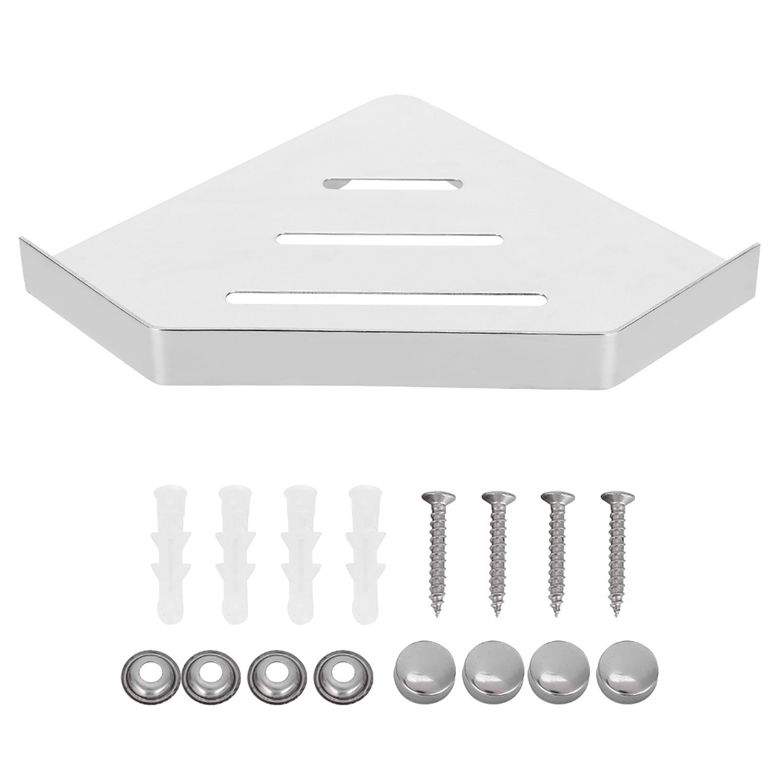 Wall Mounted Shower Corner Shelf Storage Rack Organizer Holder Container for view 2