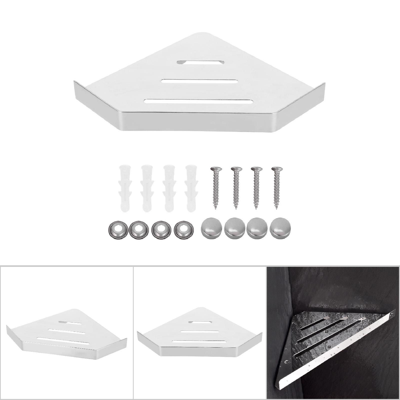 Wall Mounted Shower Corner Shelf Storage Rack Organizer Holder Container for view 9