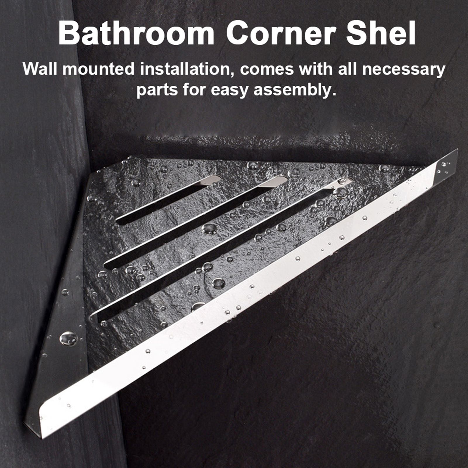 Stainless Steel Triangular Storage Shelf Shower Corner Shelf Rack Organizer view 7