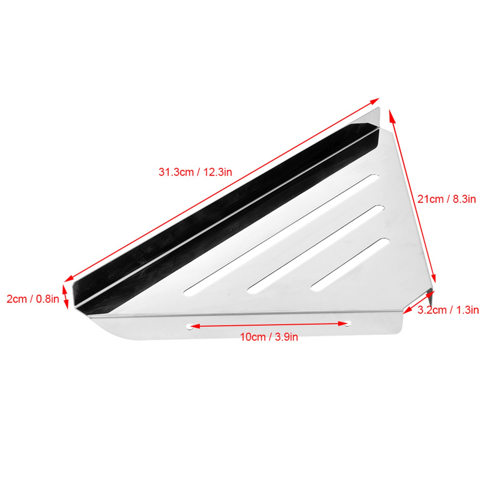 Stainless Steel Triangular Storage Shelf Shower Corner Shelf Rack Organizer view 12