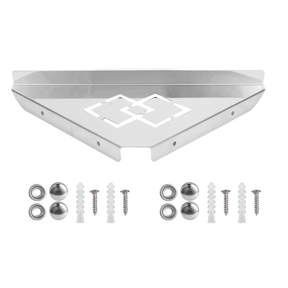 Stainless Steel Triangular Storage Shelf Shower Corner Shelf Rack Organizer view 2