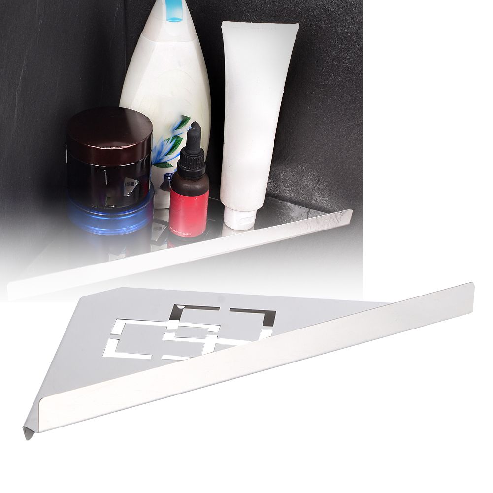 Stainless Steel Triangular Storage Shelf Shower Corner Shelf Rack Organizer view 4