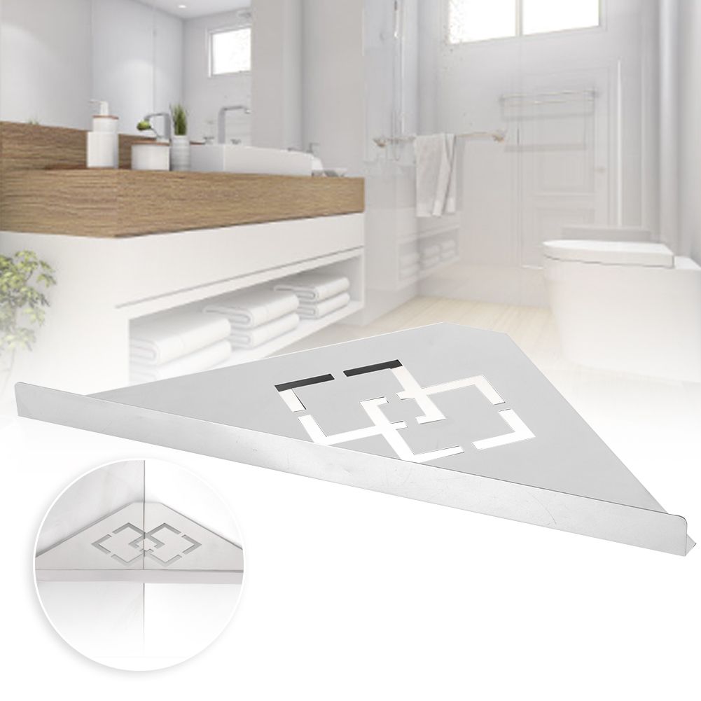 Stainless Steel Triangular Storage Shelf Shower Corner Shelf Rack Organizer view 5