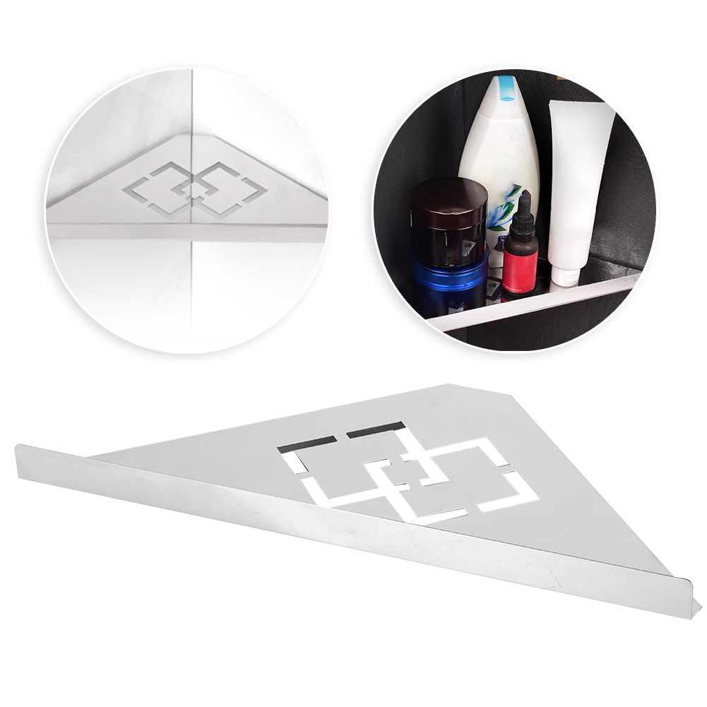 Stainless Steel Triangular Storage Shelf Shower Corner Shelf Rack Organizer view 6