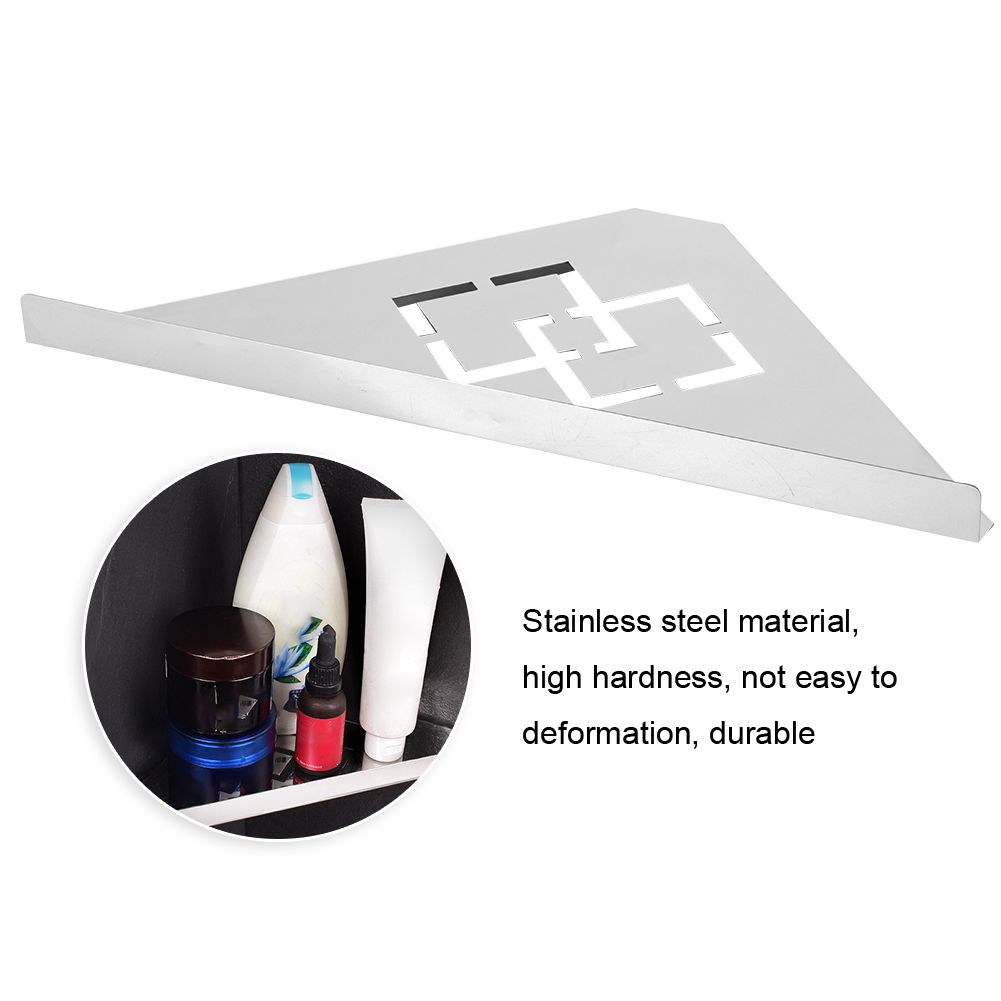 Stainless Steel Triangular Storage Shelf Shower Corner Shelf Rack Organizer view 7