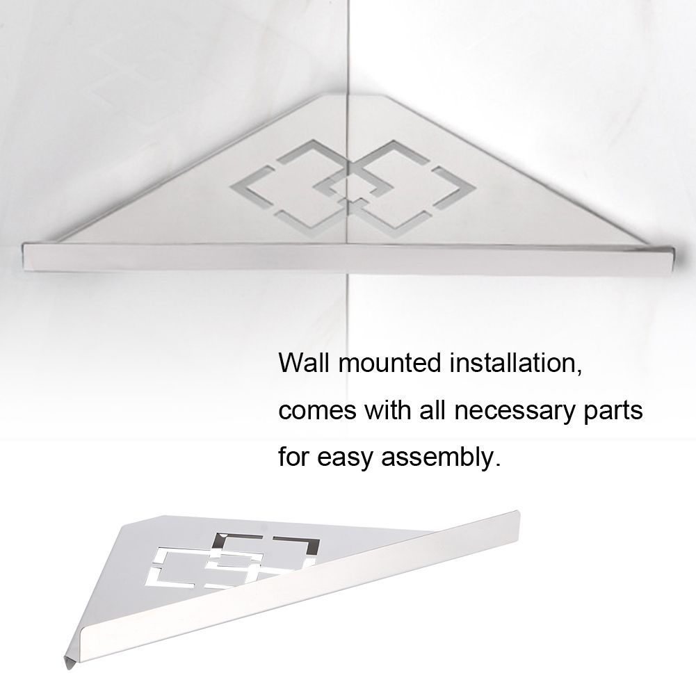 Stainless Steel Triangular Storage Shelf Shower Corner Shelf Rack Organizer view 8