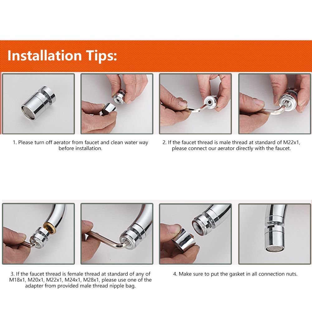 M22x1 Basin Water Faucet Universal Aerator Bubbler Bathroom Kitchen Faucet view 9