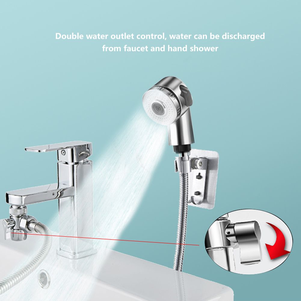 Home Bathroom Hand Shower Sprayer Hair Washing Kit Faucet Converter Adapter view 9