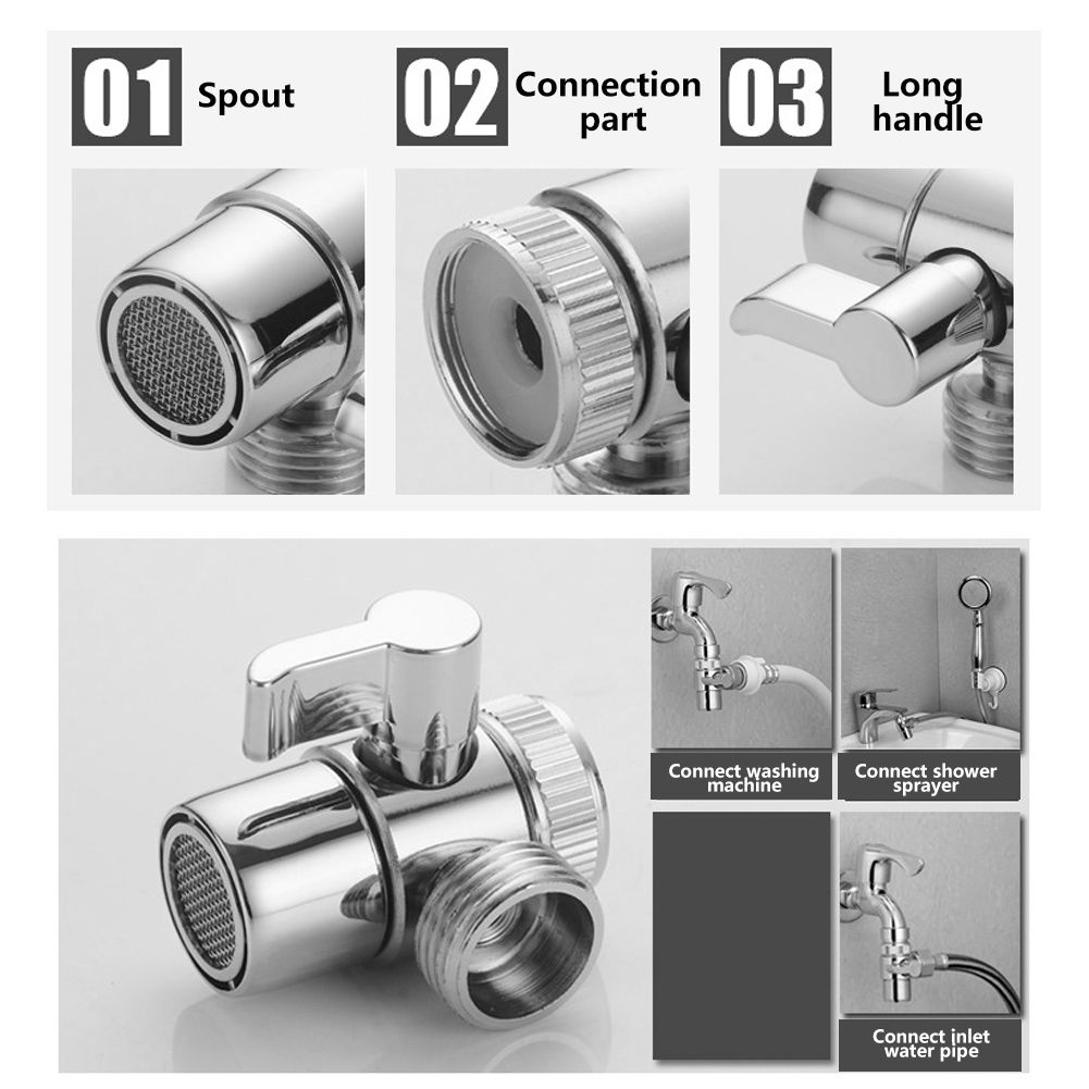 Home Bathroom Hand Shower Sprayer Hair Washing Kit Faucet Converter Adapter view 10