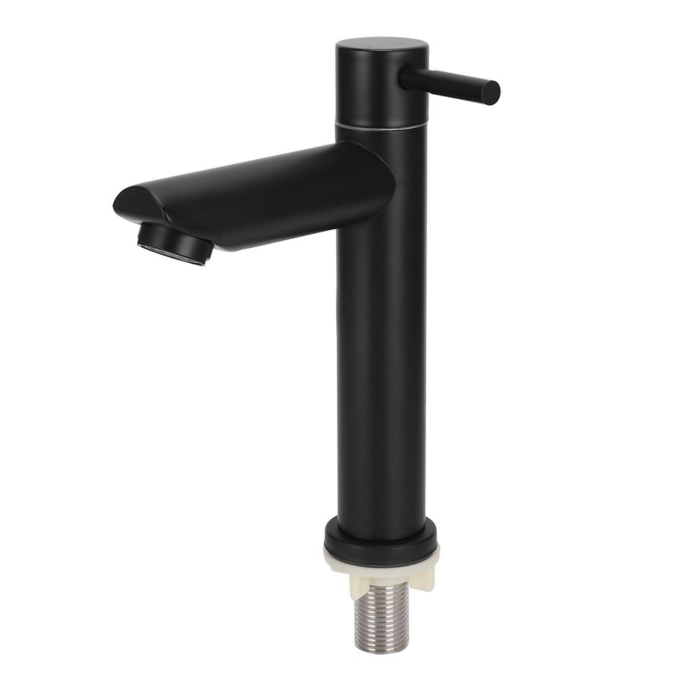 Black Stainless Steel Single Cold Basin Water Faucet Home Bathroom Water Tap view 5