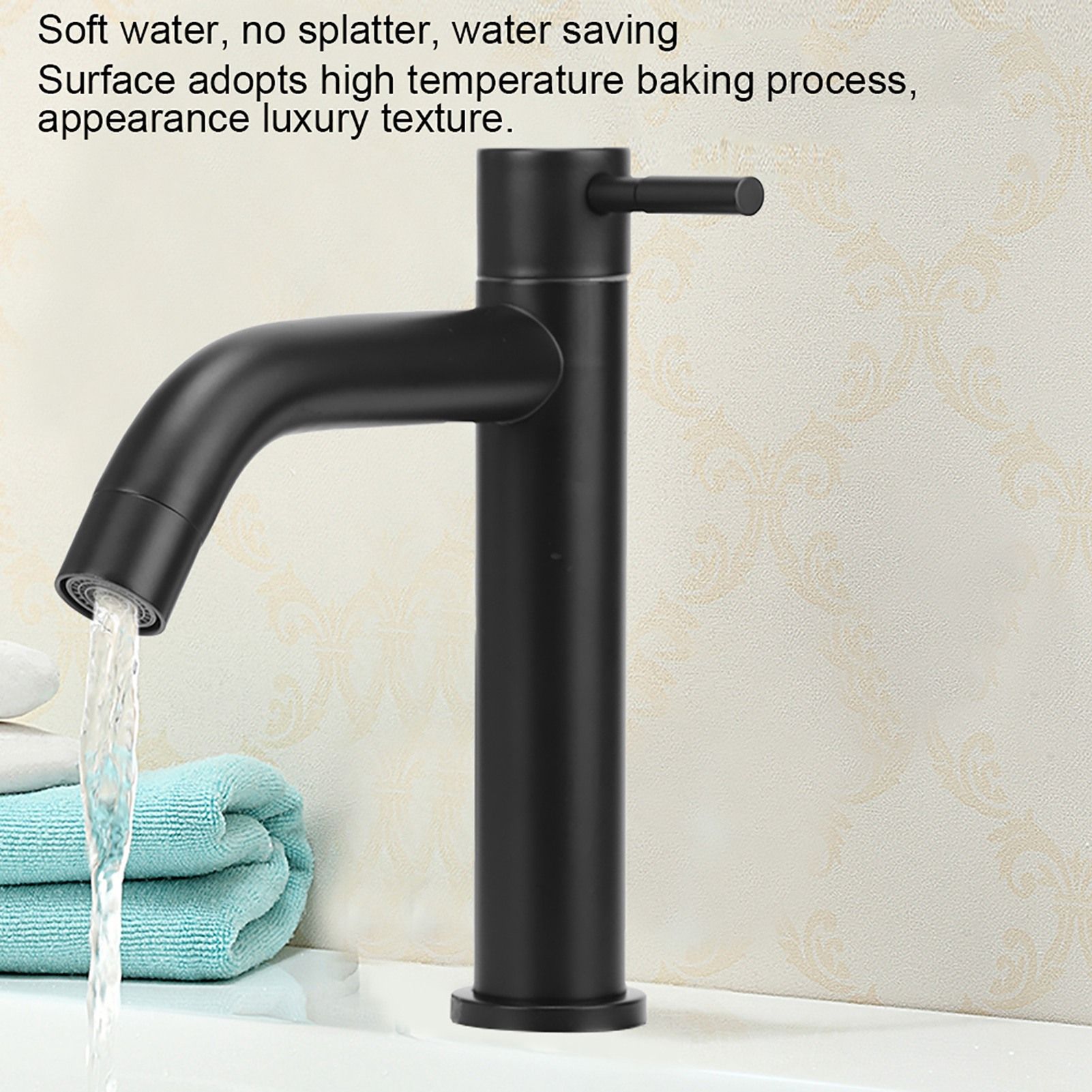 Stainless Steel Bathroom Basin Sink Faucet Single Cold Water Tap Faucet with Hose view 8