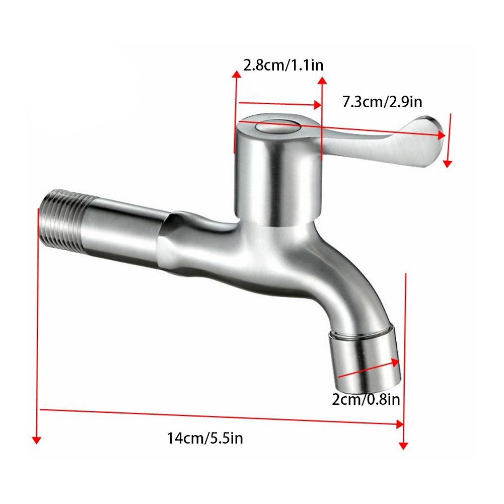 G1/2in Stainless Steel Washing Machine Sink Basin Single Cold Faucet Water Tap view 8