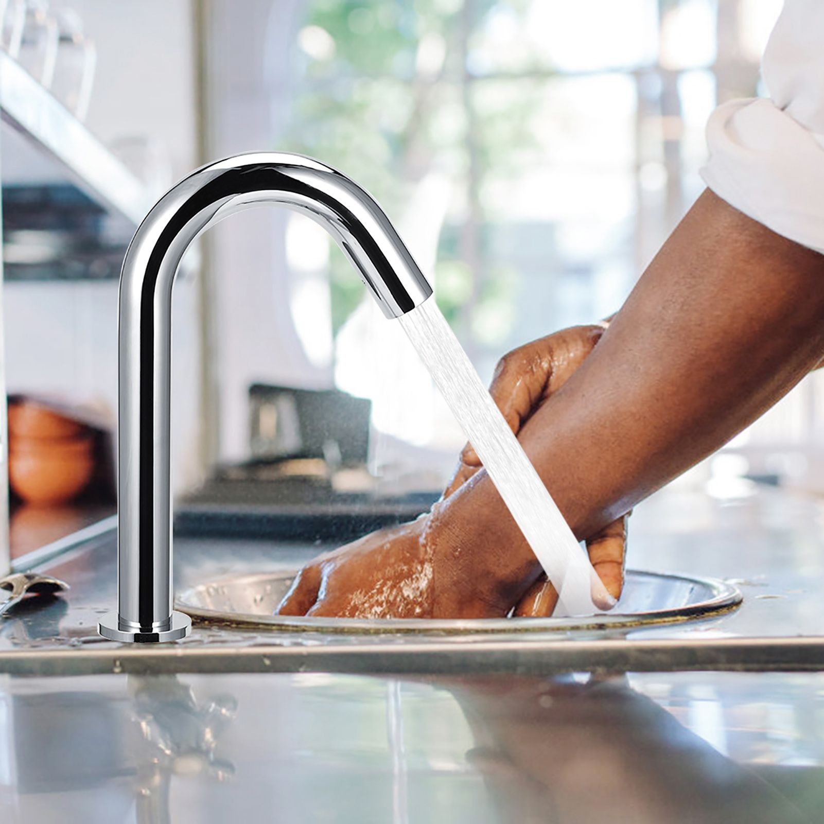 G1/2in Automatic Infrared Induction Sensor Faucet Hot and Cold Water Tap for — image 1