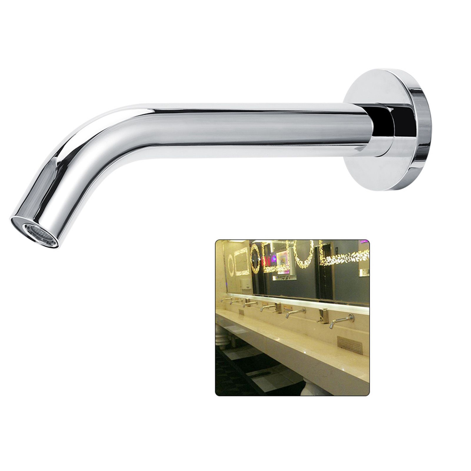 G1/2in Wall Stainless Steel Infrared Induction Sensor Water Faucet Hot and view 4