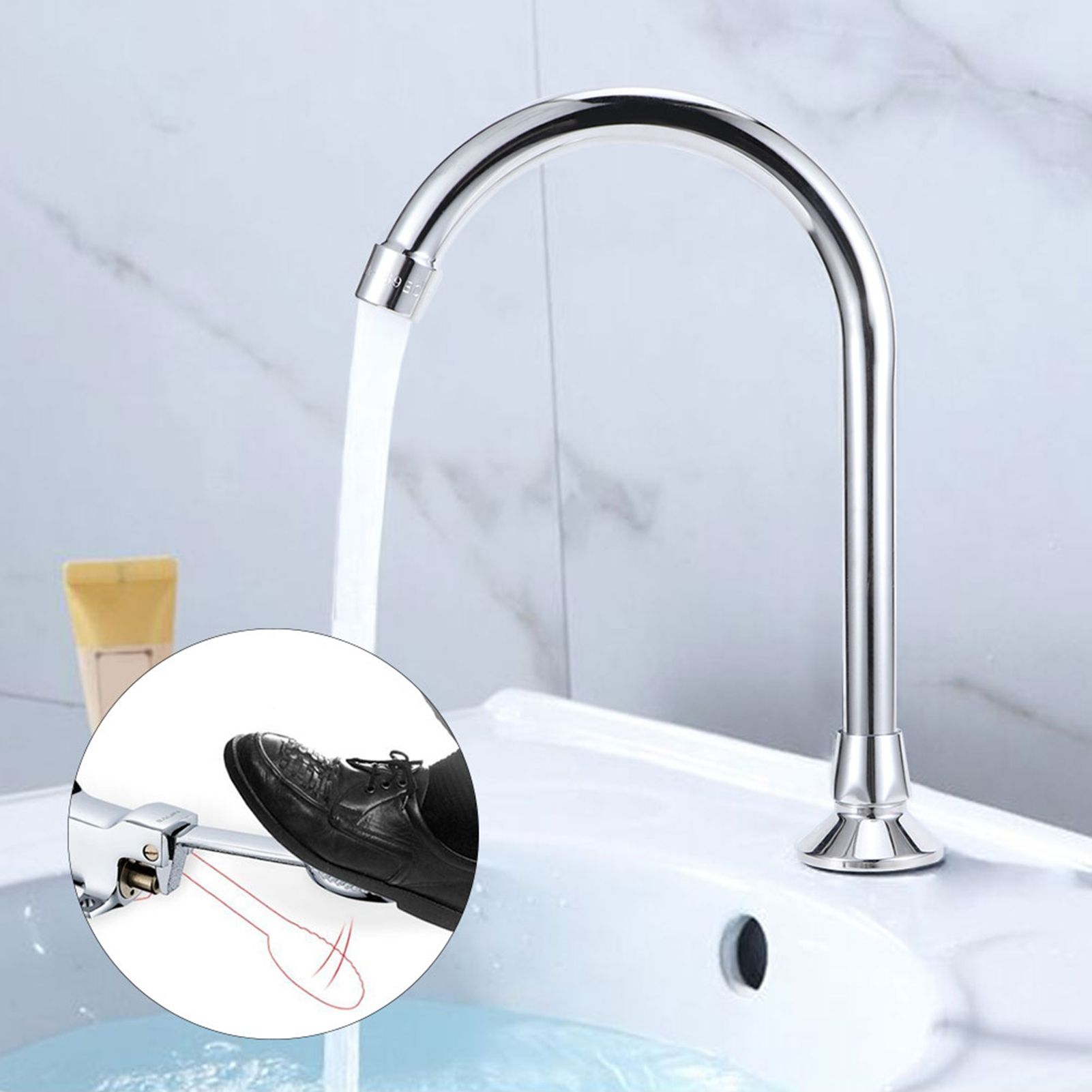 G1/2in Pedal Type Single Cold Copper Water Faucet Foot Operated Water Tap for view 7