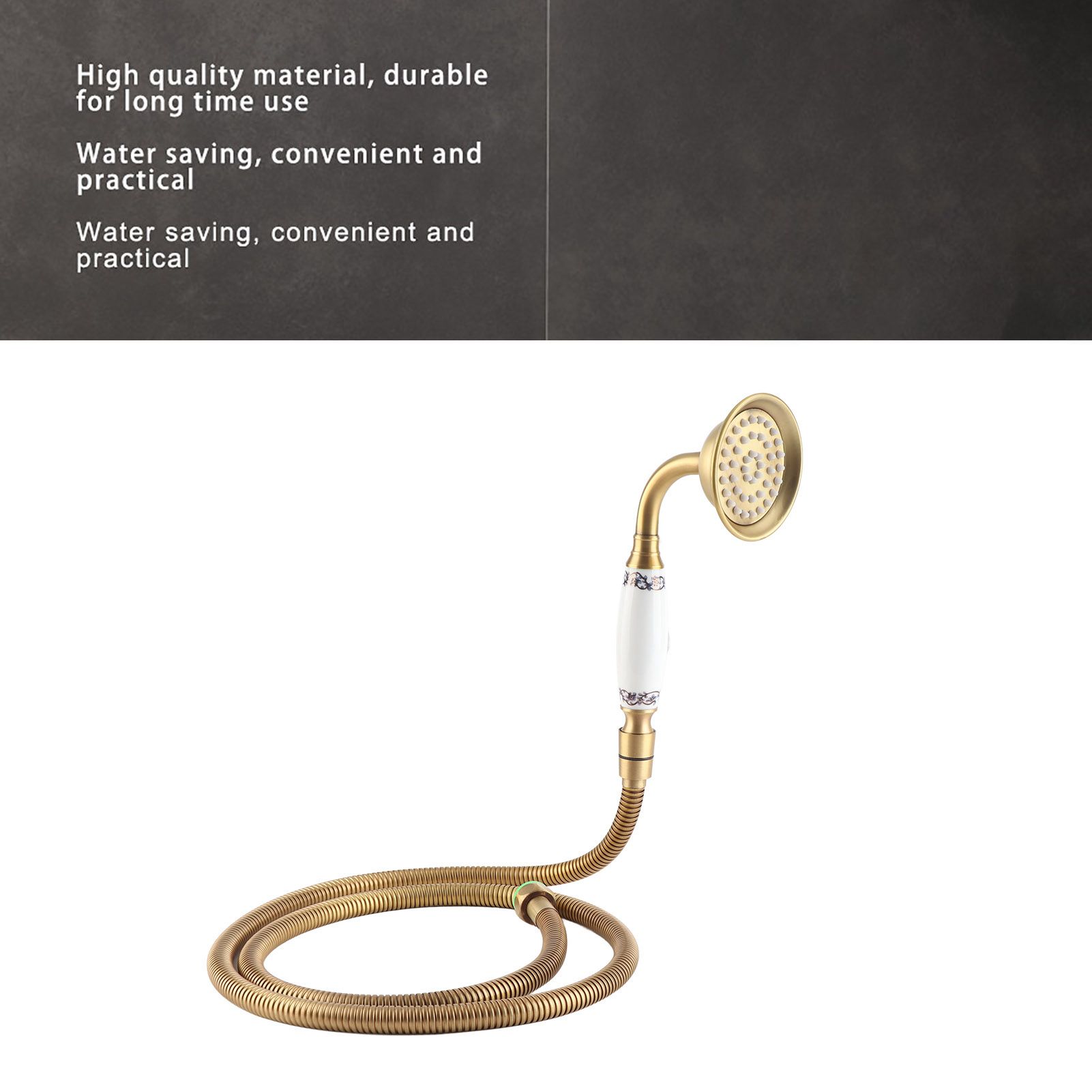 Vintage Style Copper Shower Head Sprayer Hose Kit Concealed Installation view 7