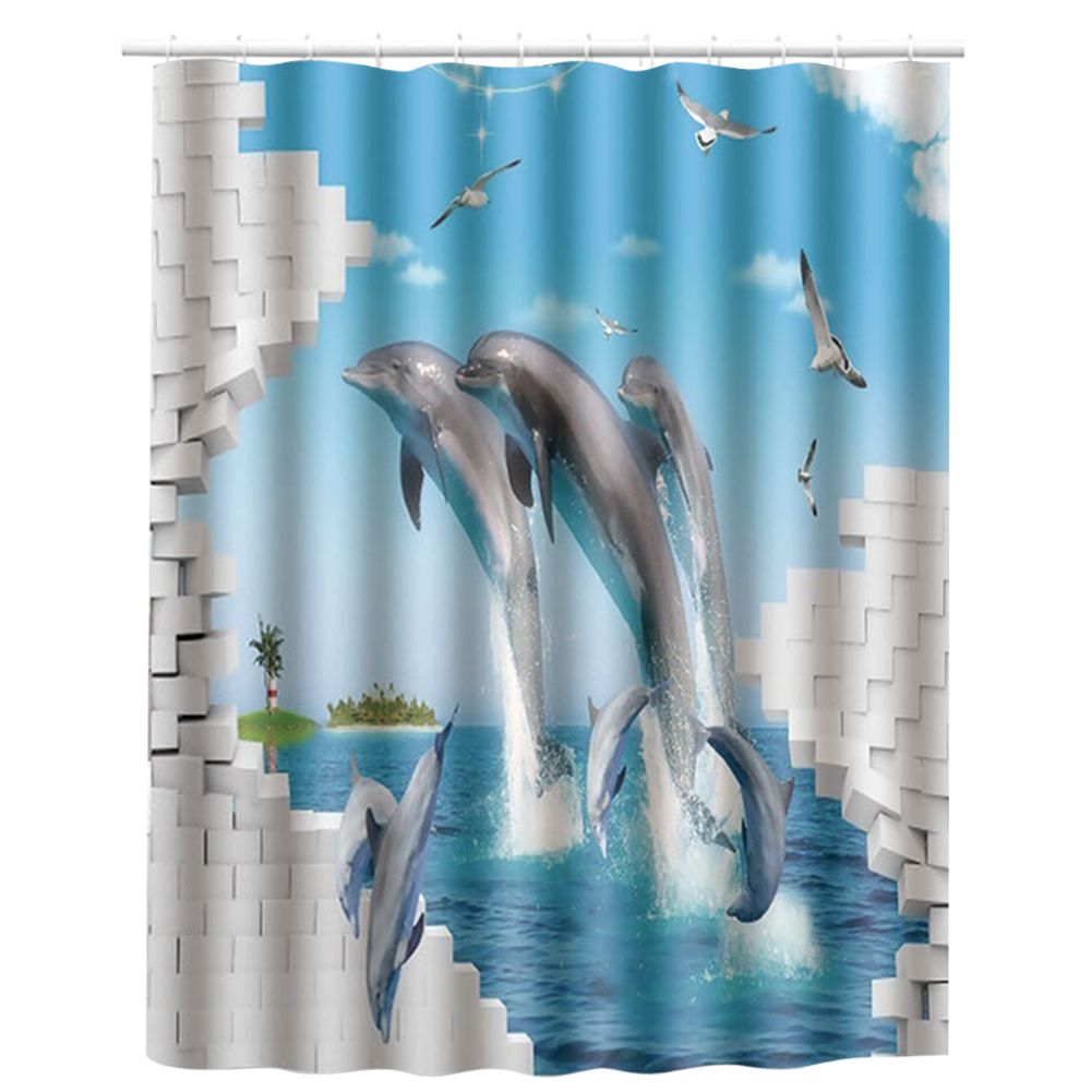 180x180cm Beautiful Print Shower Curtain Polyester Waterproof Bathroom Bath view 2